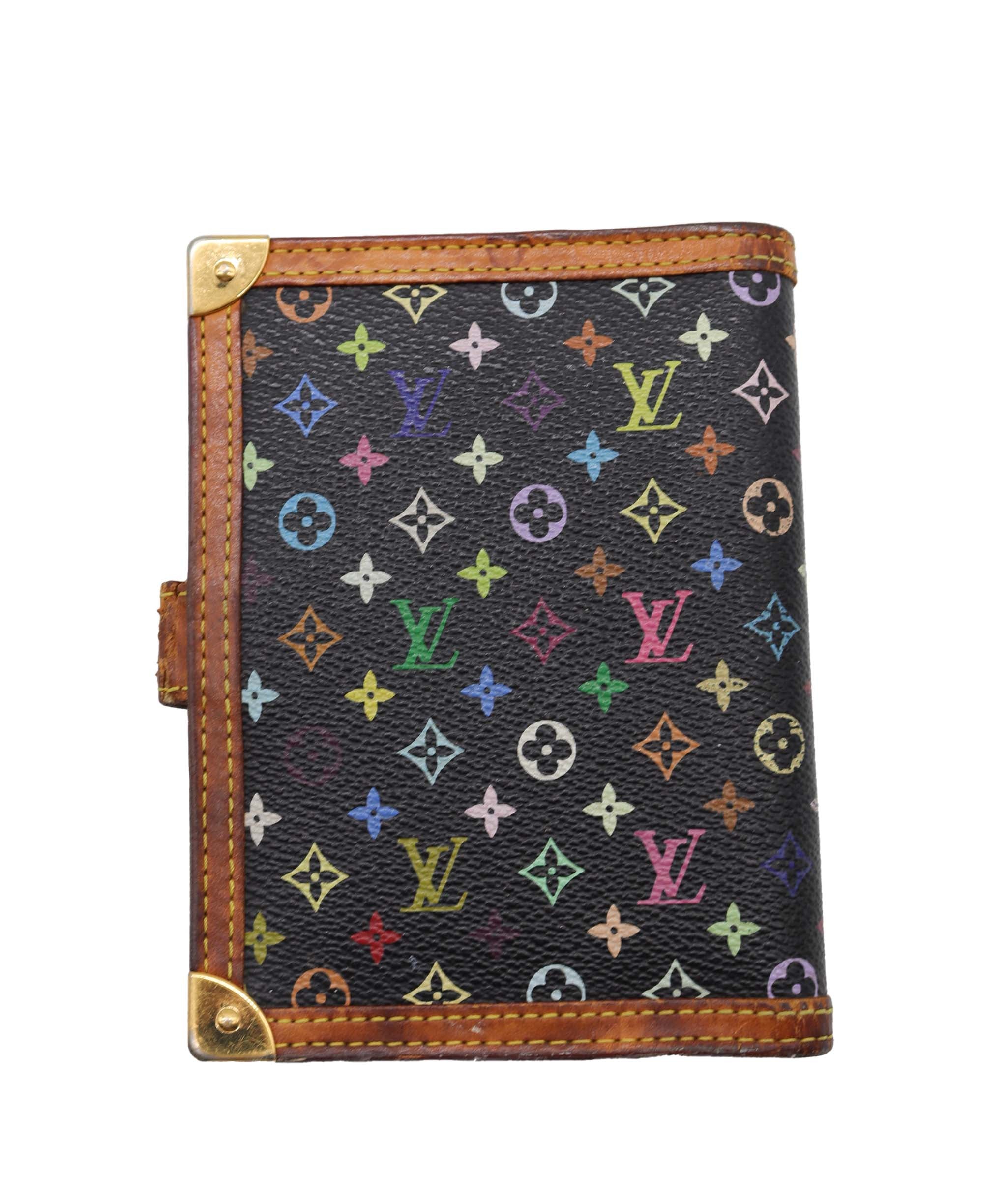 LOUIS VUITTON Multicolor Agenda PM Day Planner Cover Black R21076 LV Auth 90278 DXBV0132