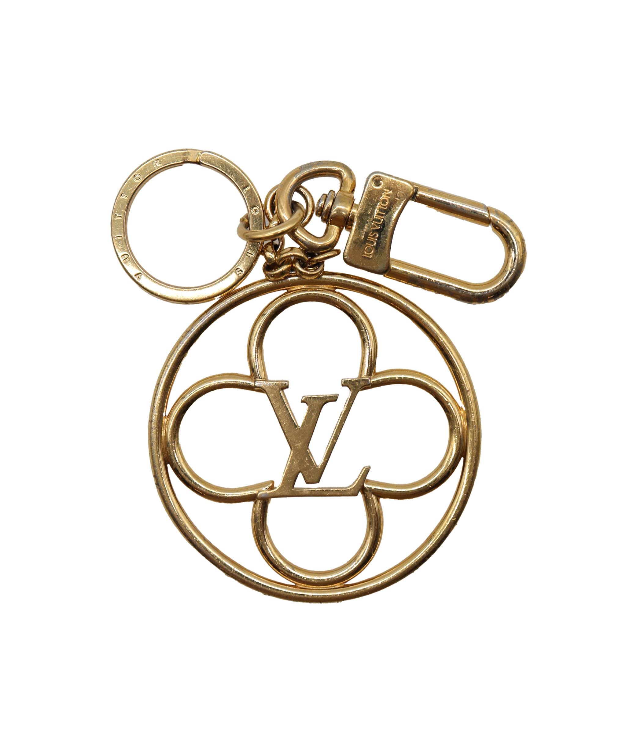 LOUIS VUITTON Porte Cles Flower Bag Charm Gold M69002 LV Auth 88274 DXBV0118