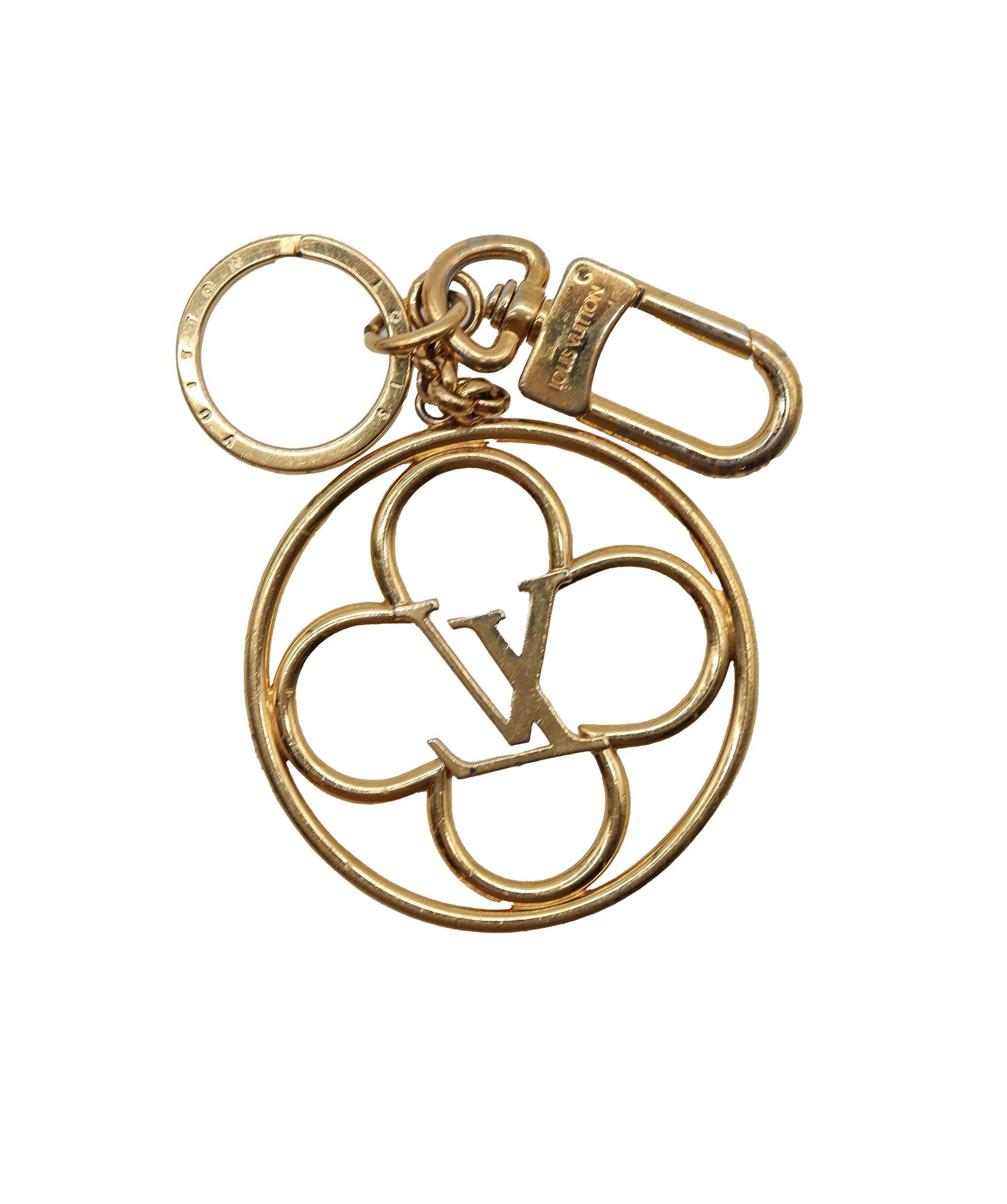 LOUIS VUITTON Porte Cles Flower Bag Charm Gold M69002 LV Auth 88274 DXBV0118