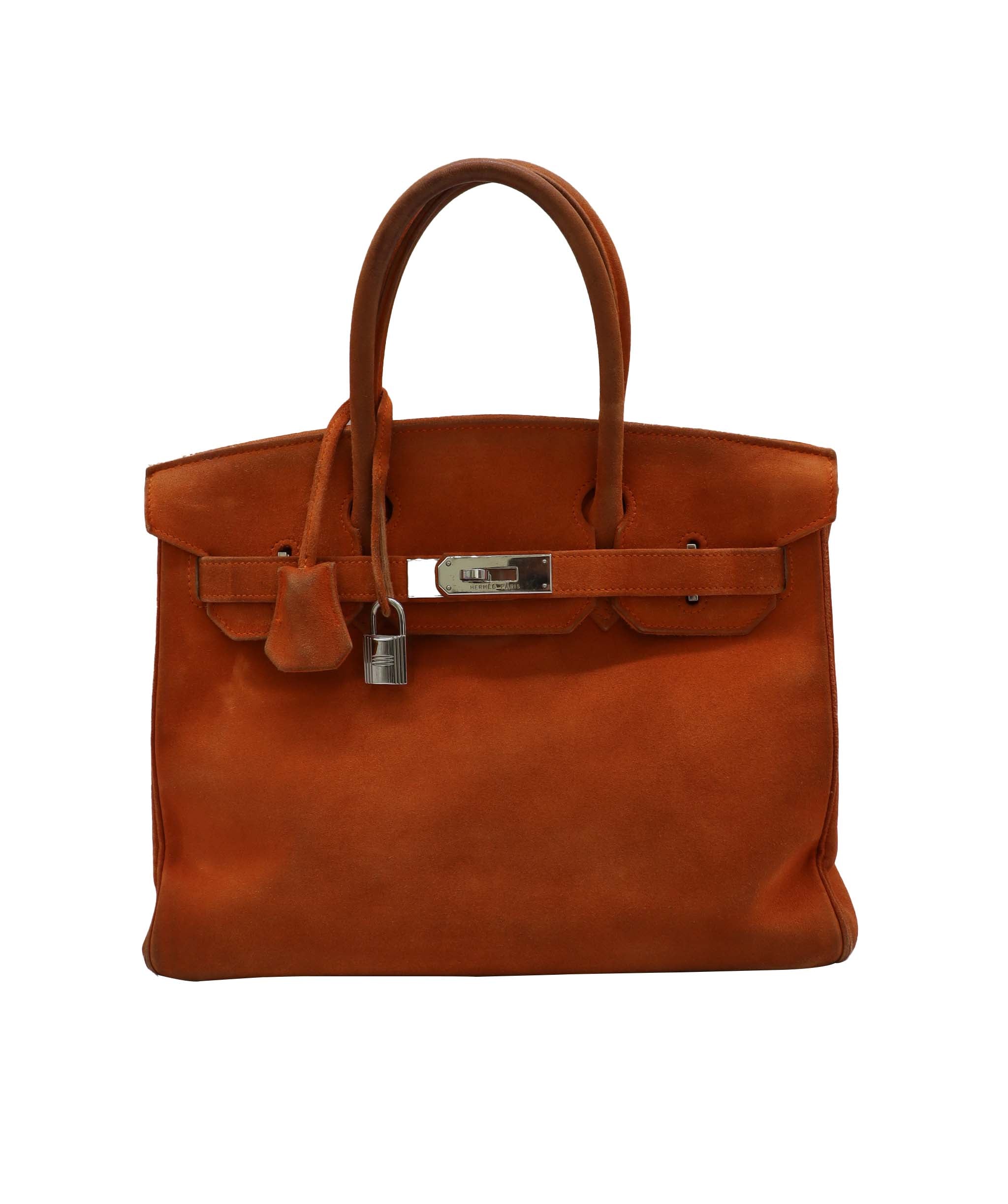 HERMES Birkin 30 Orange Debris Hand Bag □I DXBS0946