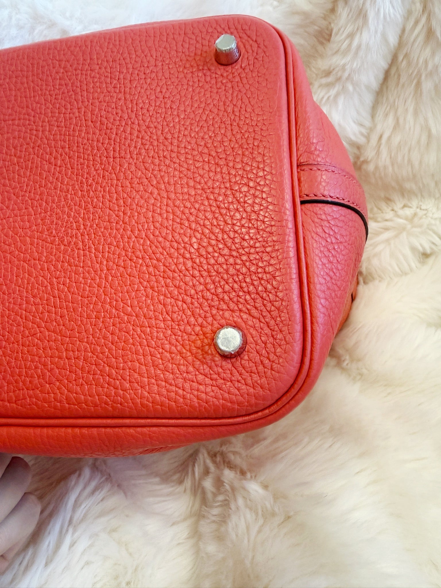 Hermès Picotin Lock 22 Clemence Rose Jaipur Palladium Hardware Stamp C