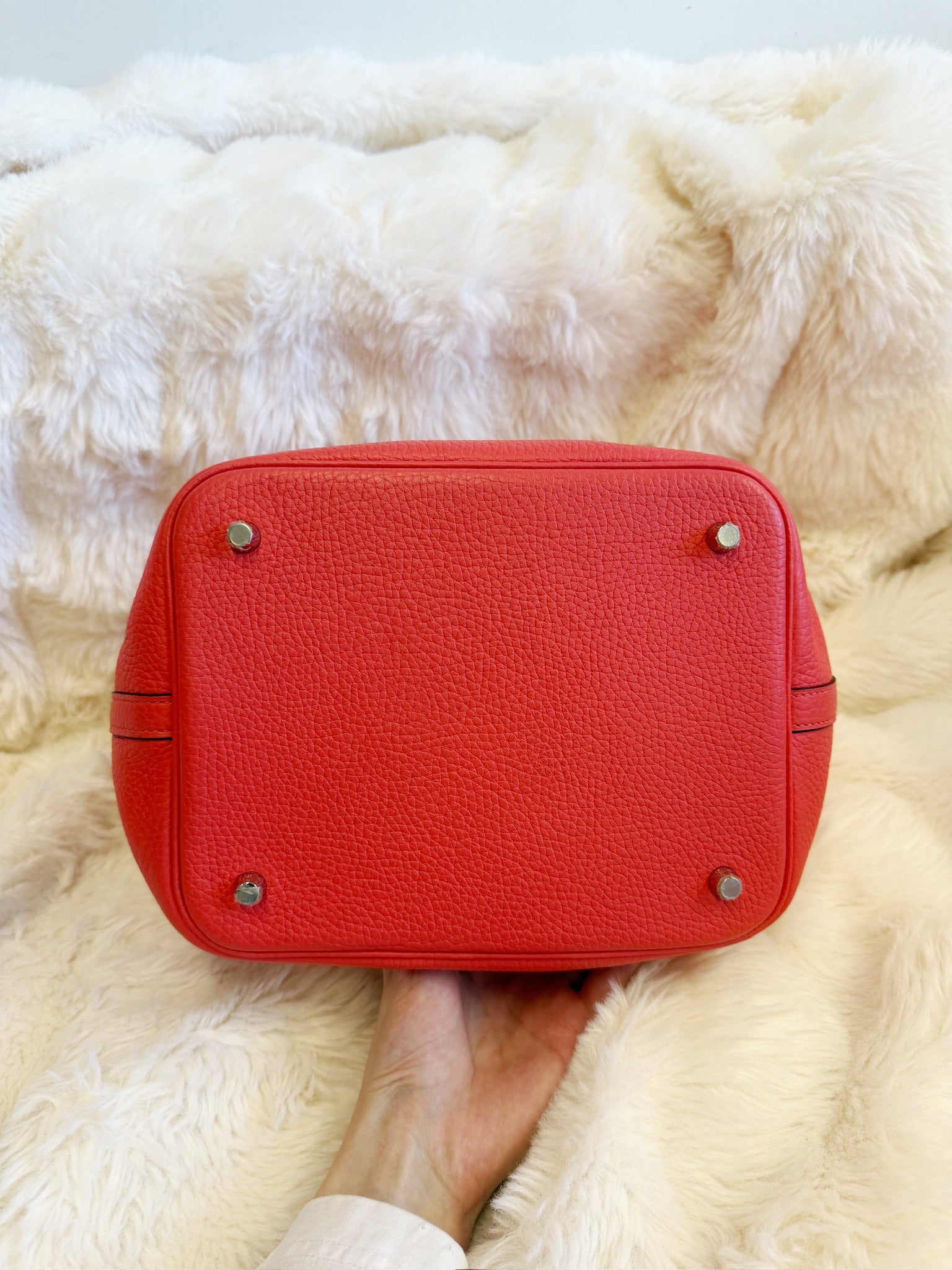 Hermès Picotin Lock 22 Clemence Rose Jaipur Palladium Hardware Stamp C