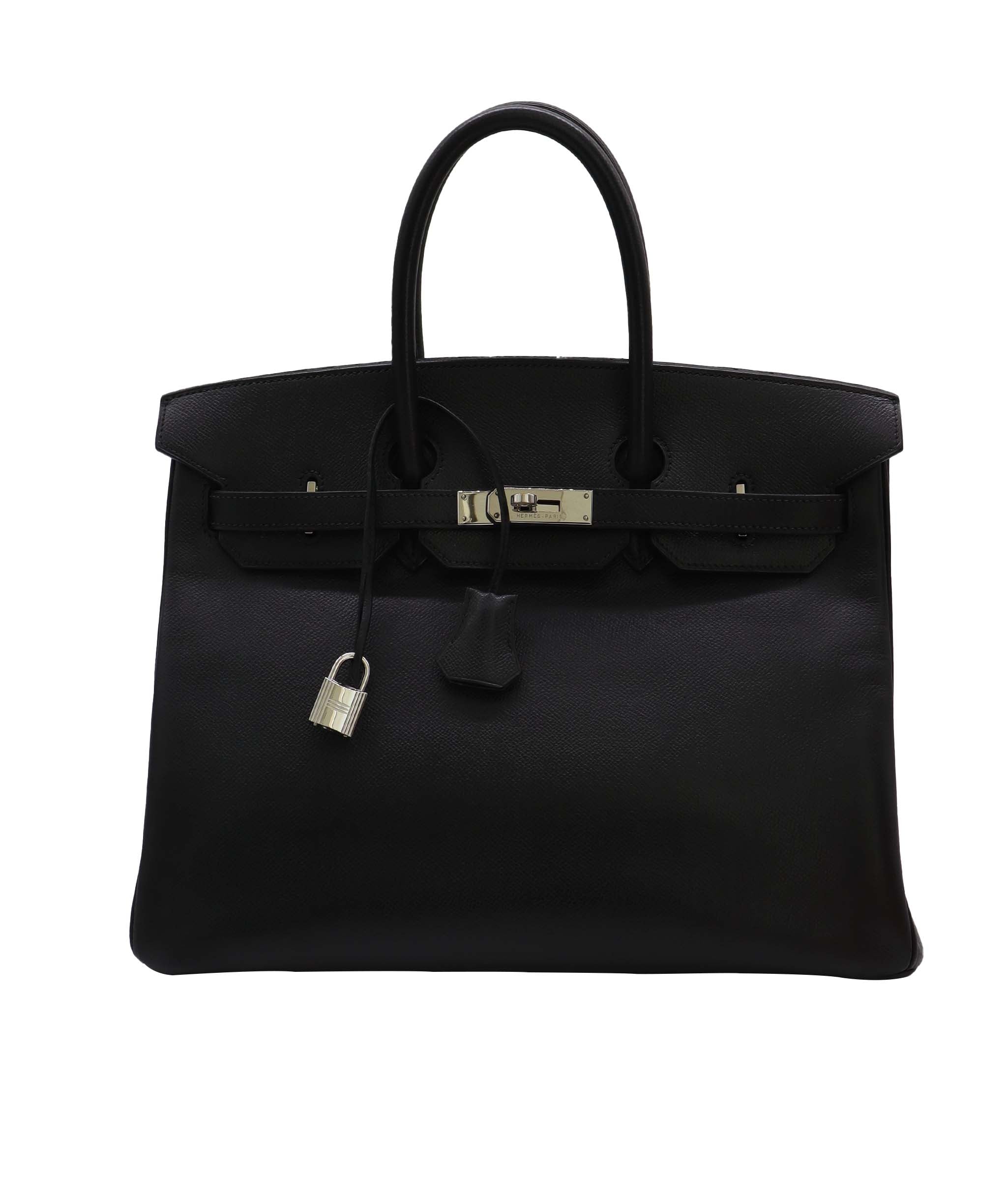 HERMES BIRKIN 35 BLACK Courchevel Leather HAND BAG □H DXBS0953