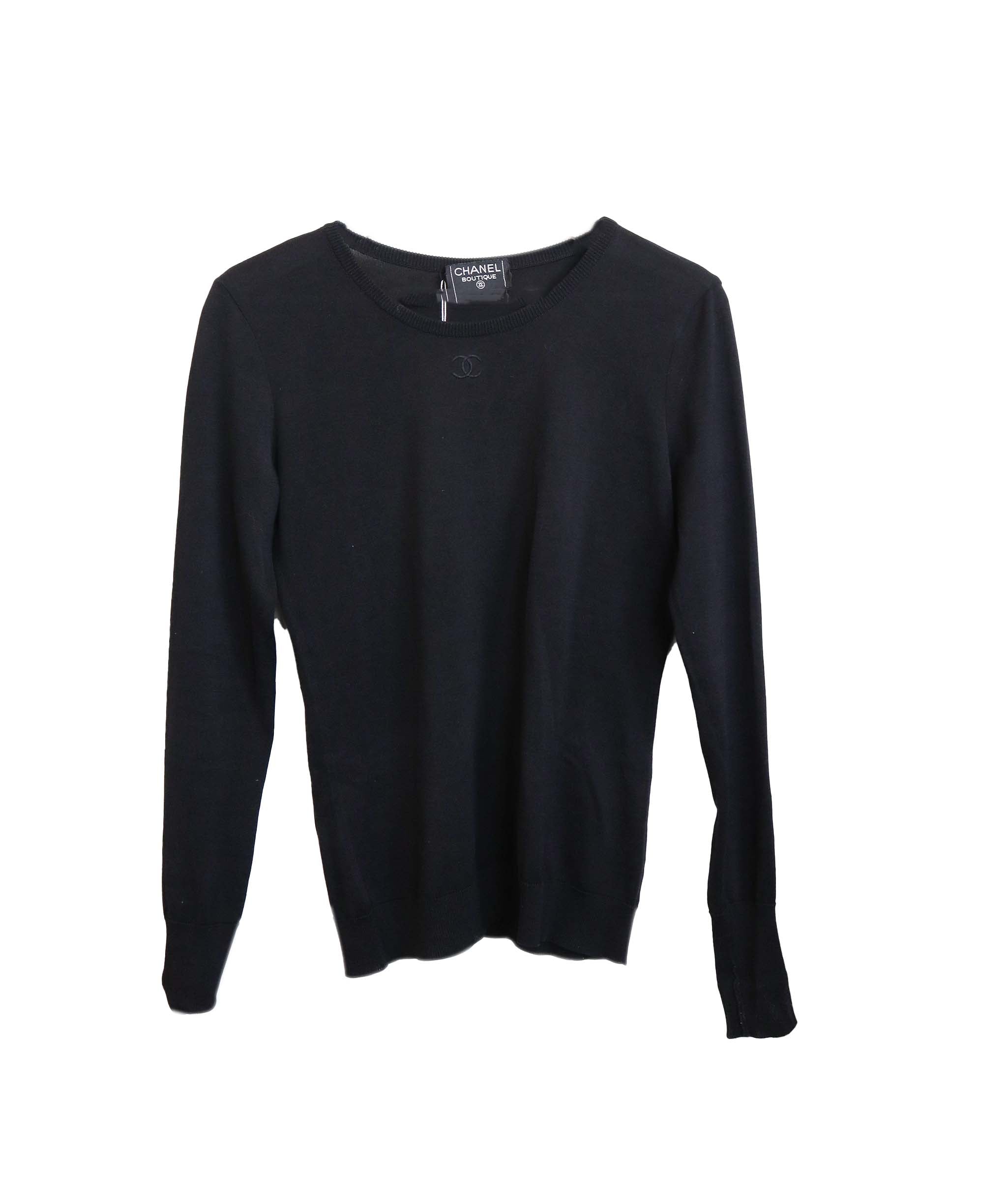 Chanel CC Knit Sweater Long Sleeve Black - DXBS0740