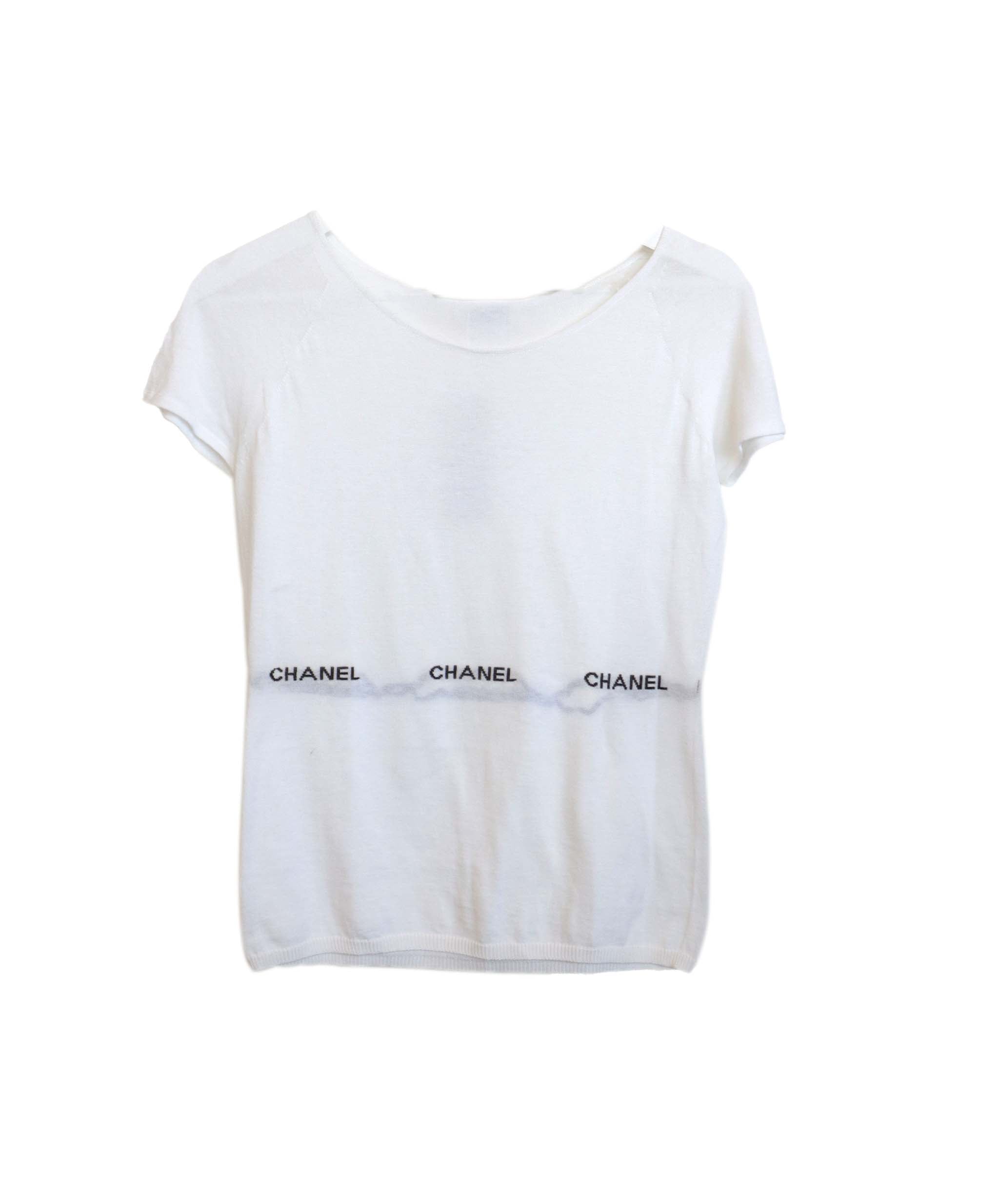 Chanel CC Stitch Knit Top White - DXBS0750