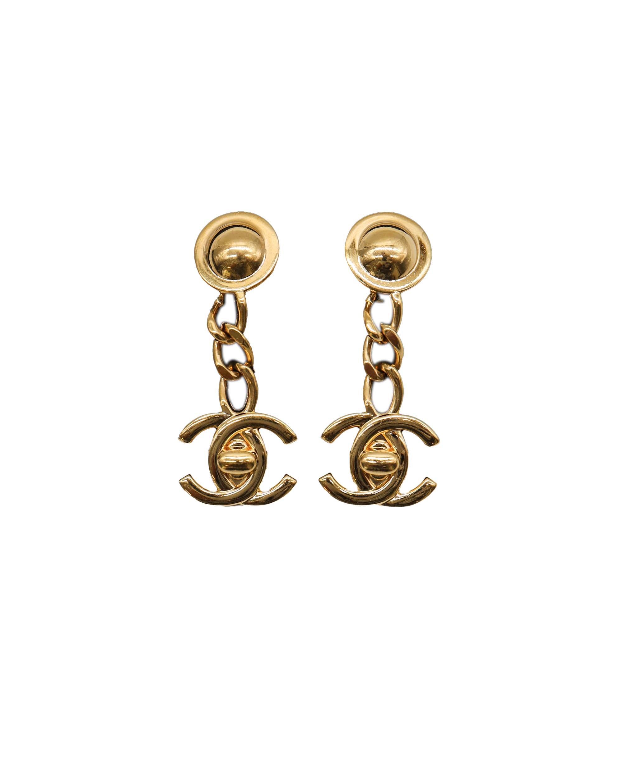 CHANEL Turn Lock Coco Earrings Gold 96A - DXBS0941