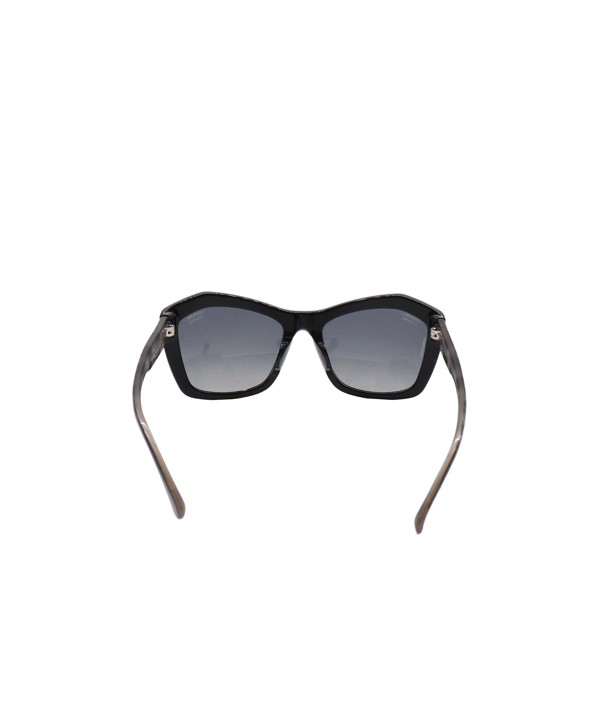 CHANEL Sunglasses plastic Black CC Auth 93458 DXBV0401