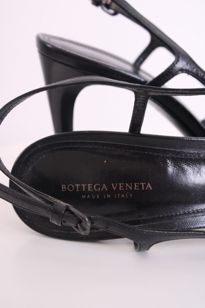 Bottega Veneta Slingback Woven Heels Black 39
