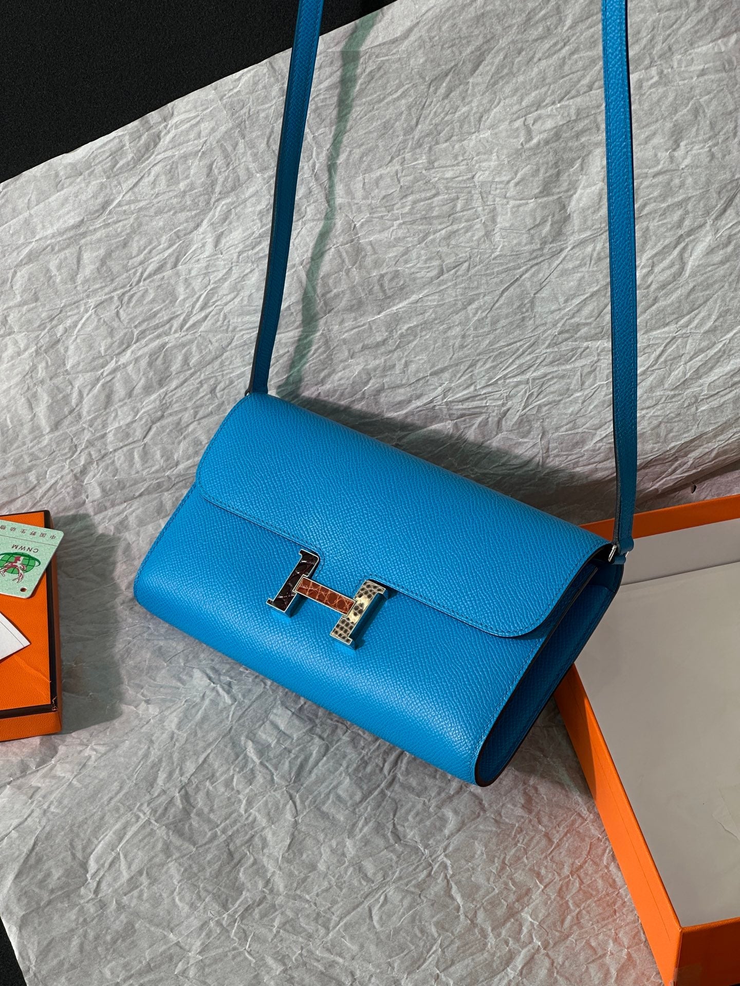 Hermès Constance Long To Go Epsom Florida Blue Exotic Hardware Stamp Z – Full Set