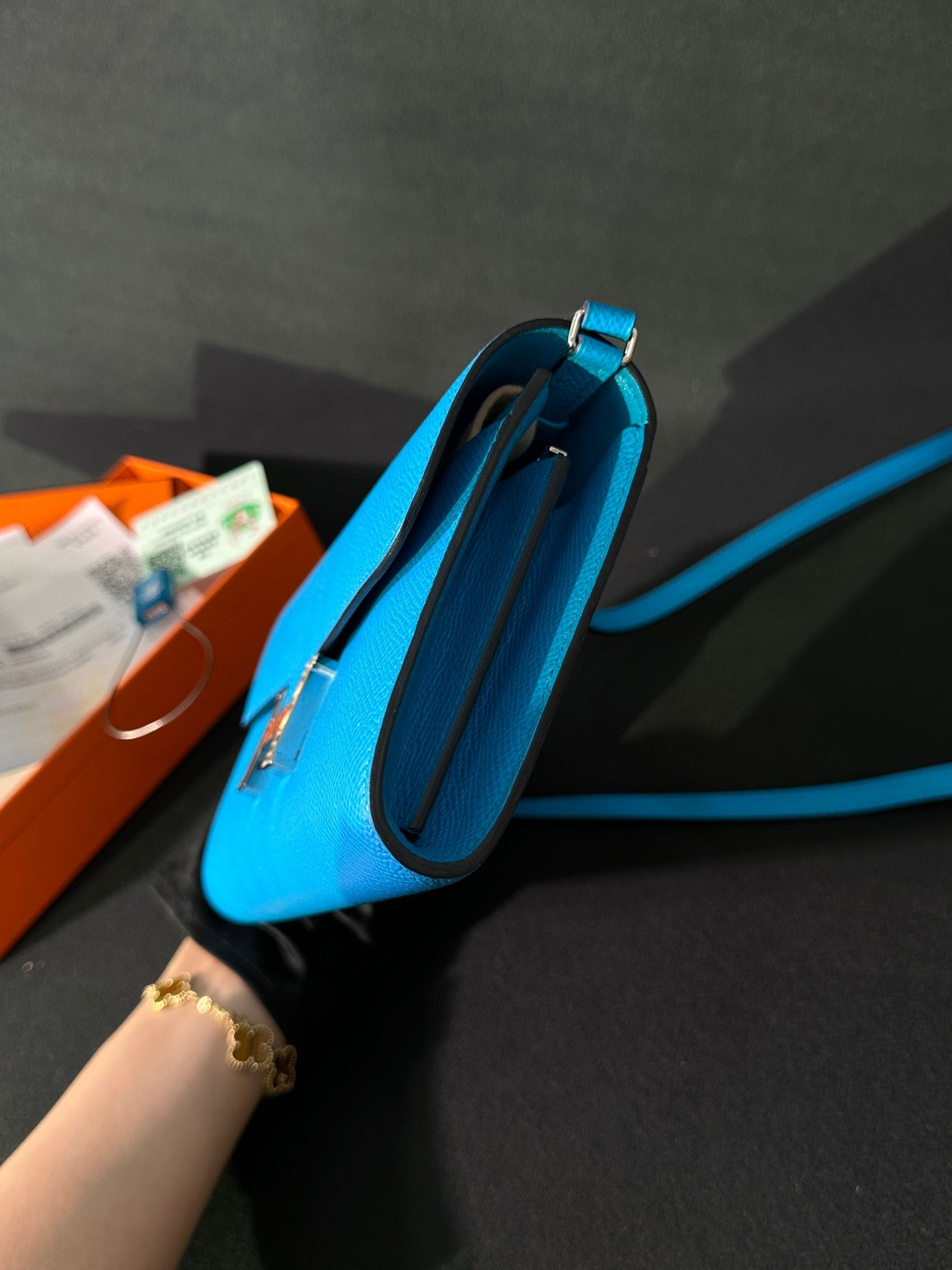 Hermès Constance Long To Go Epsom Florida Blue Exotic Hardware Stamp Z – Full Set