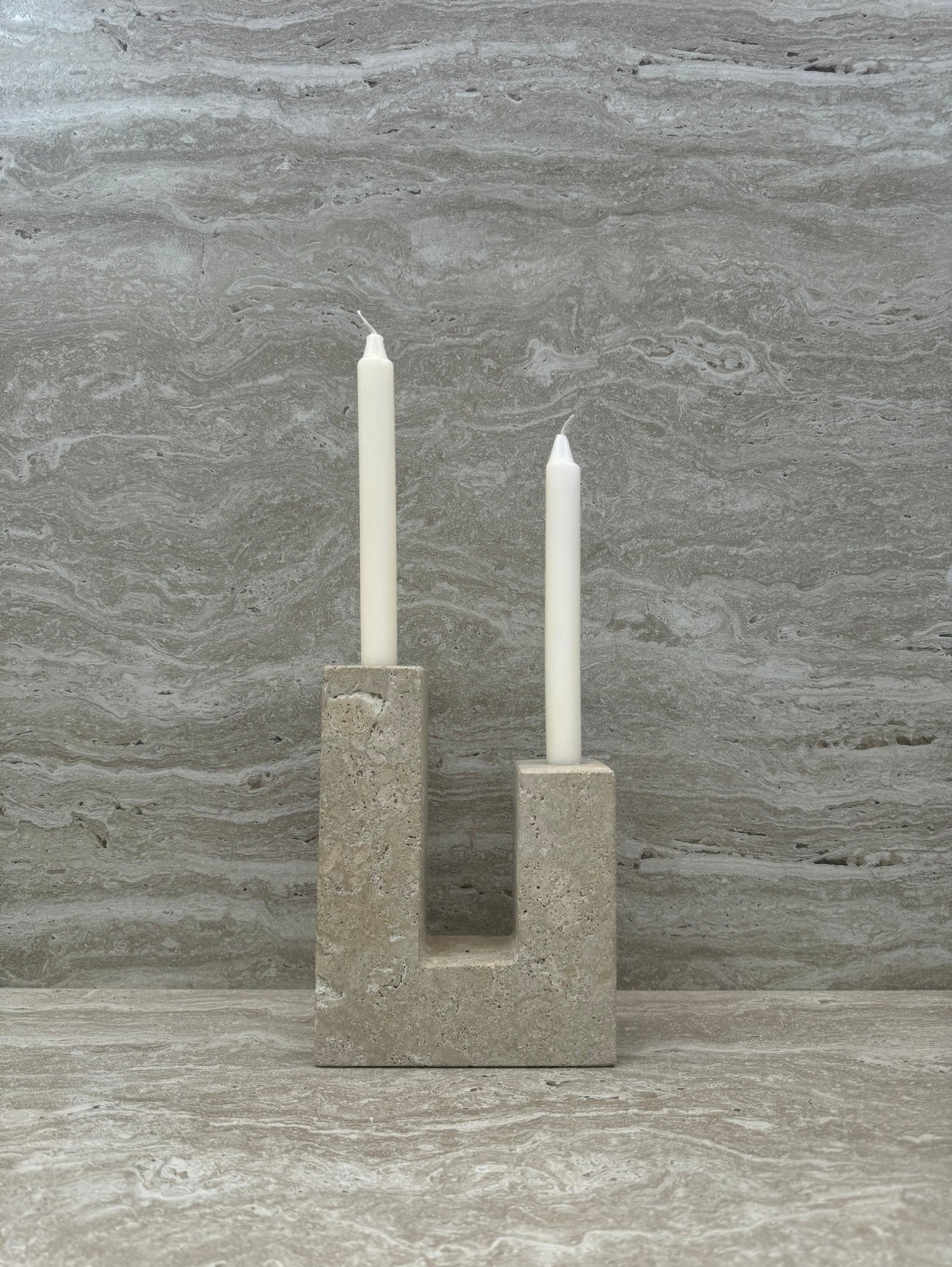 Georgia Travertine Candle Holder ASC5413