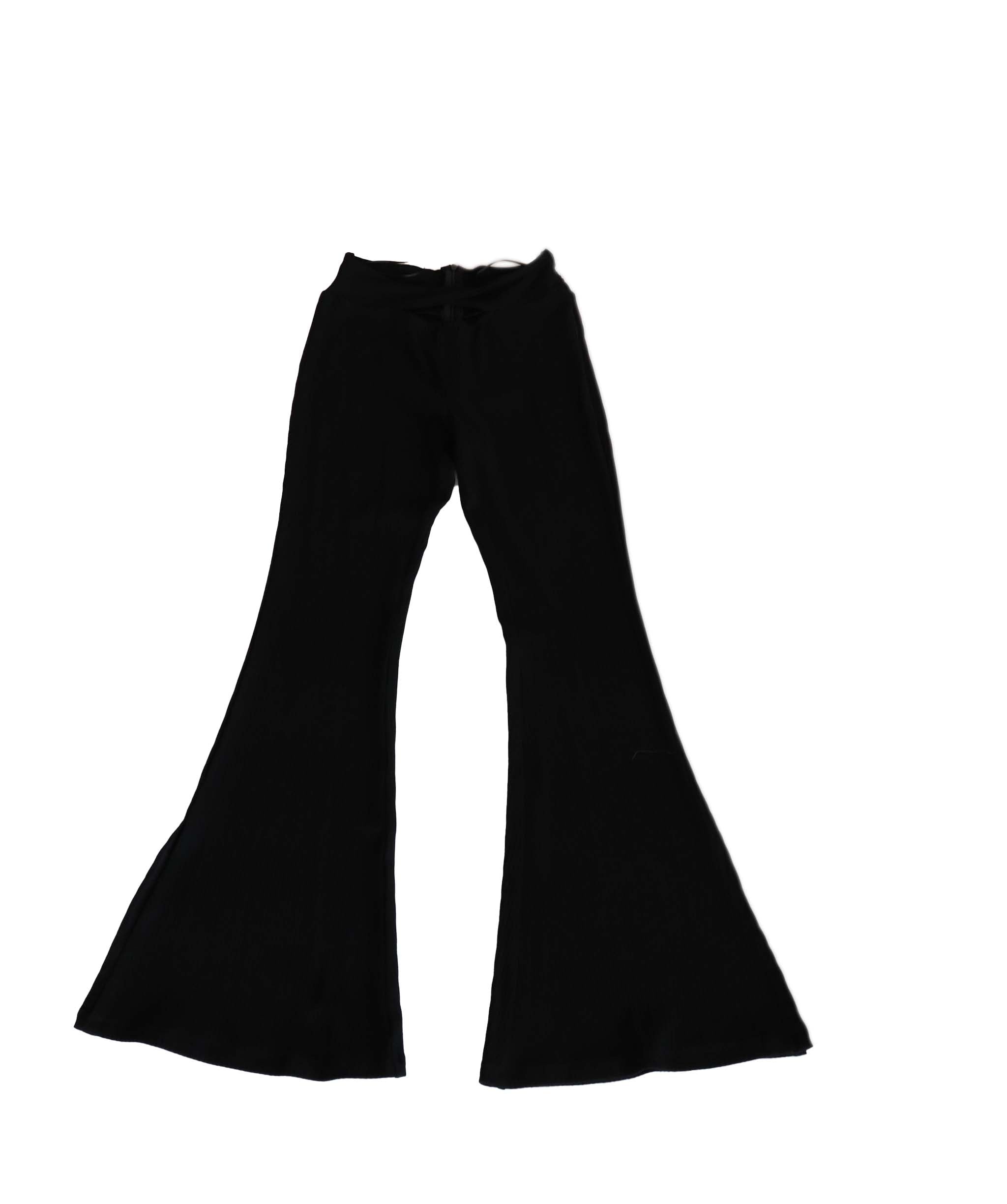 Chic le frique Black Rib Knit High Waist Wide Leg Pants S RJC3870