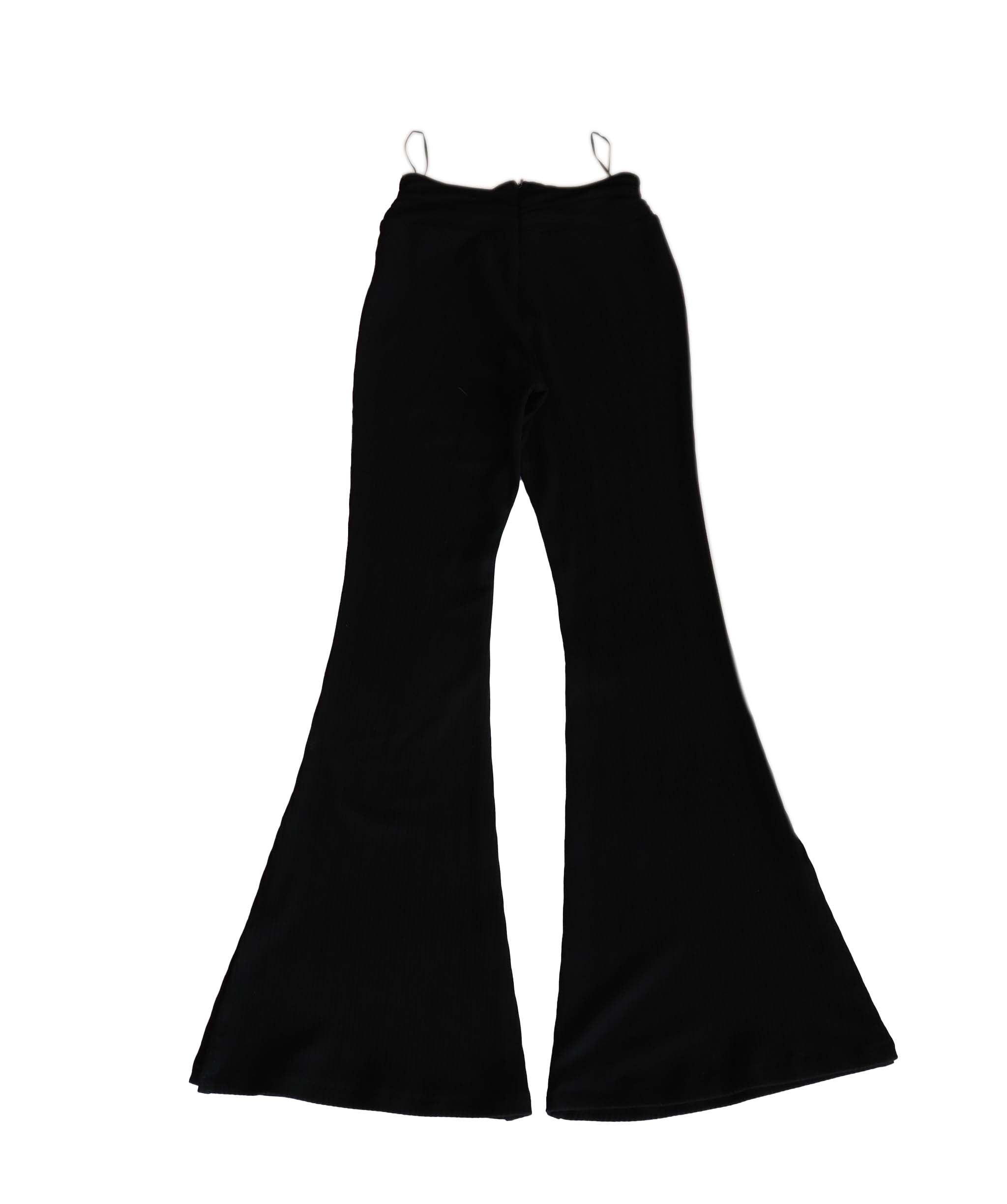 Chic le frique Black Rib Knit High Waist Wide Leg Pants S RJC3870