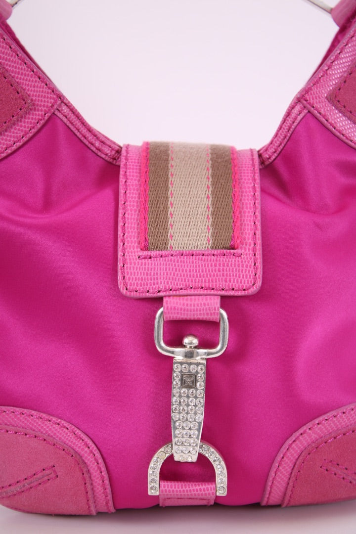 Michael Kors Fuscia silk and diamante mini shoulder bag Pink