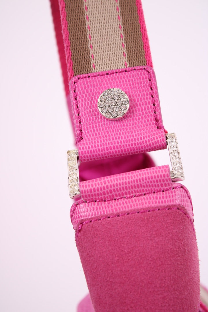 Michael Kors Fuscia silk and diamante mini shoulder bag Pink