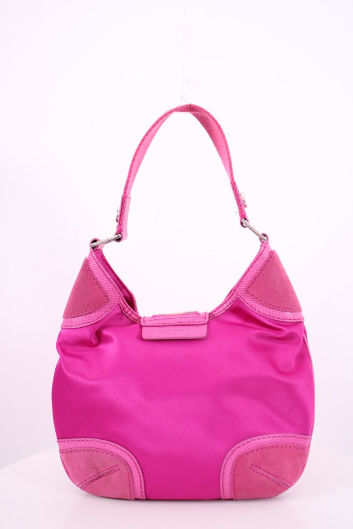 Michael Kors Fuscia silk and diamante mini shoulder bag Pink