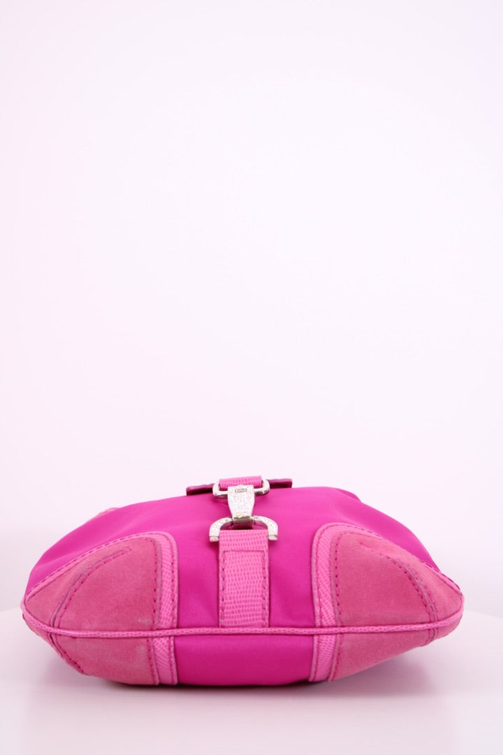 Michael Kors Fuscia silk and diamante mini shoulder bag Pink