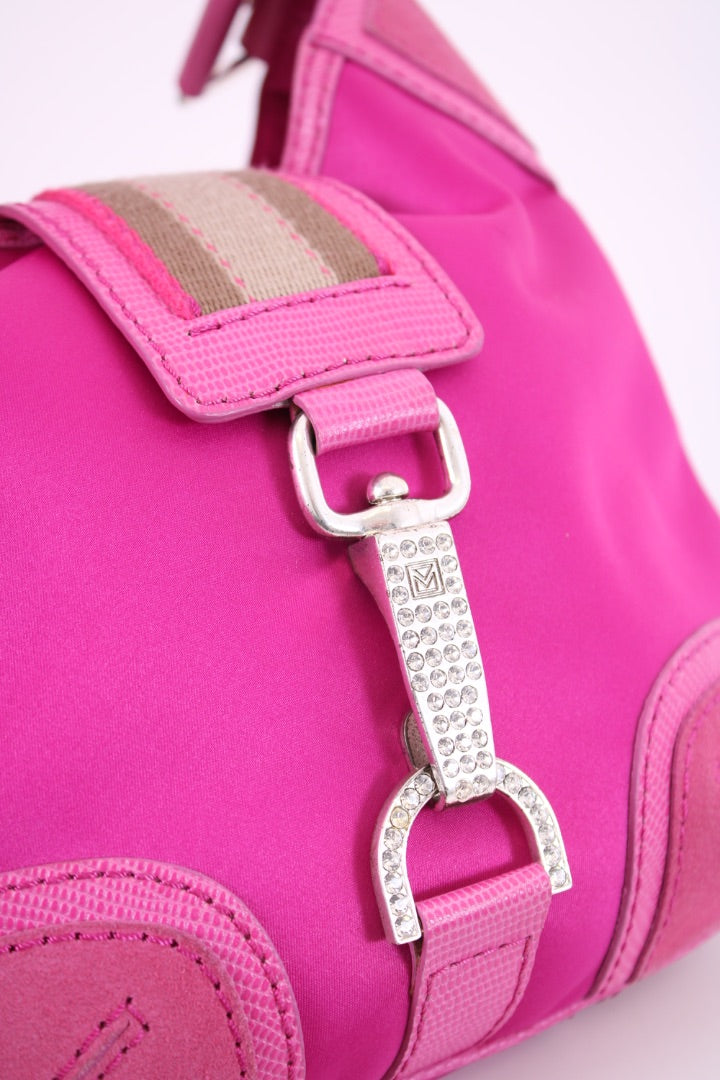 Michael Kors Fuscia silk and diamante mini shoulder bag Pink