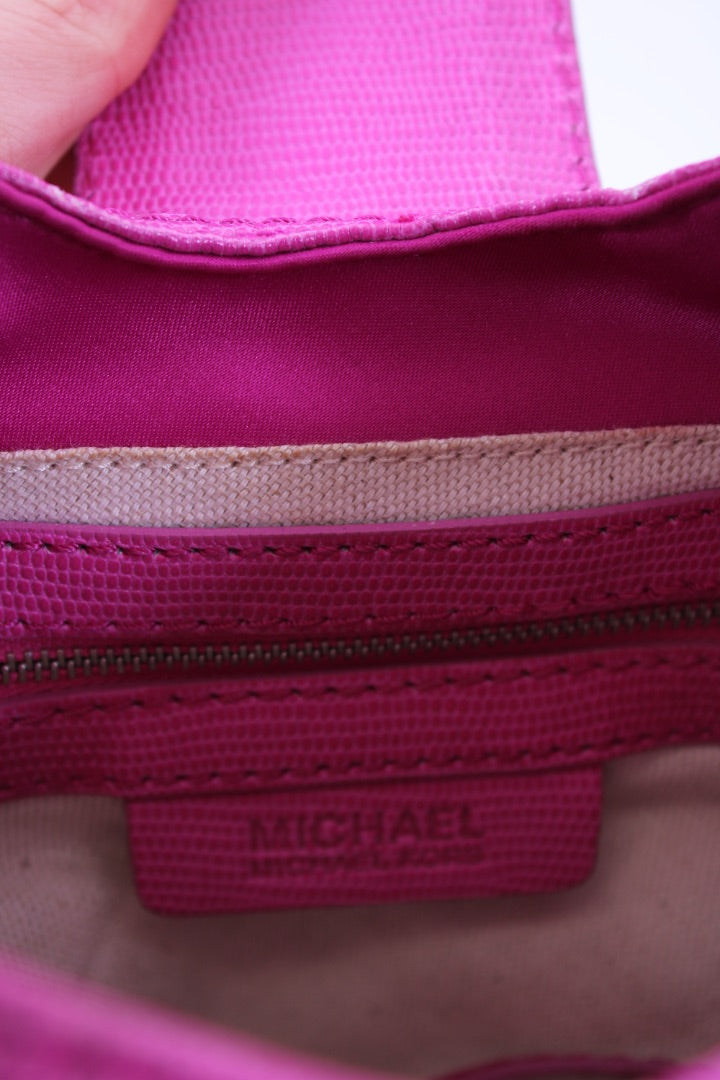 Michael Kors Fuscia silk and diamante mini shoulder bag Pink