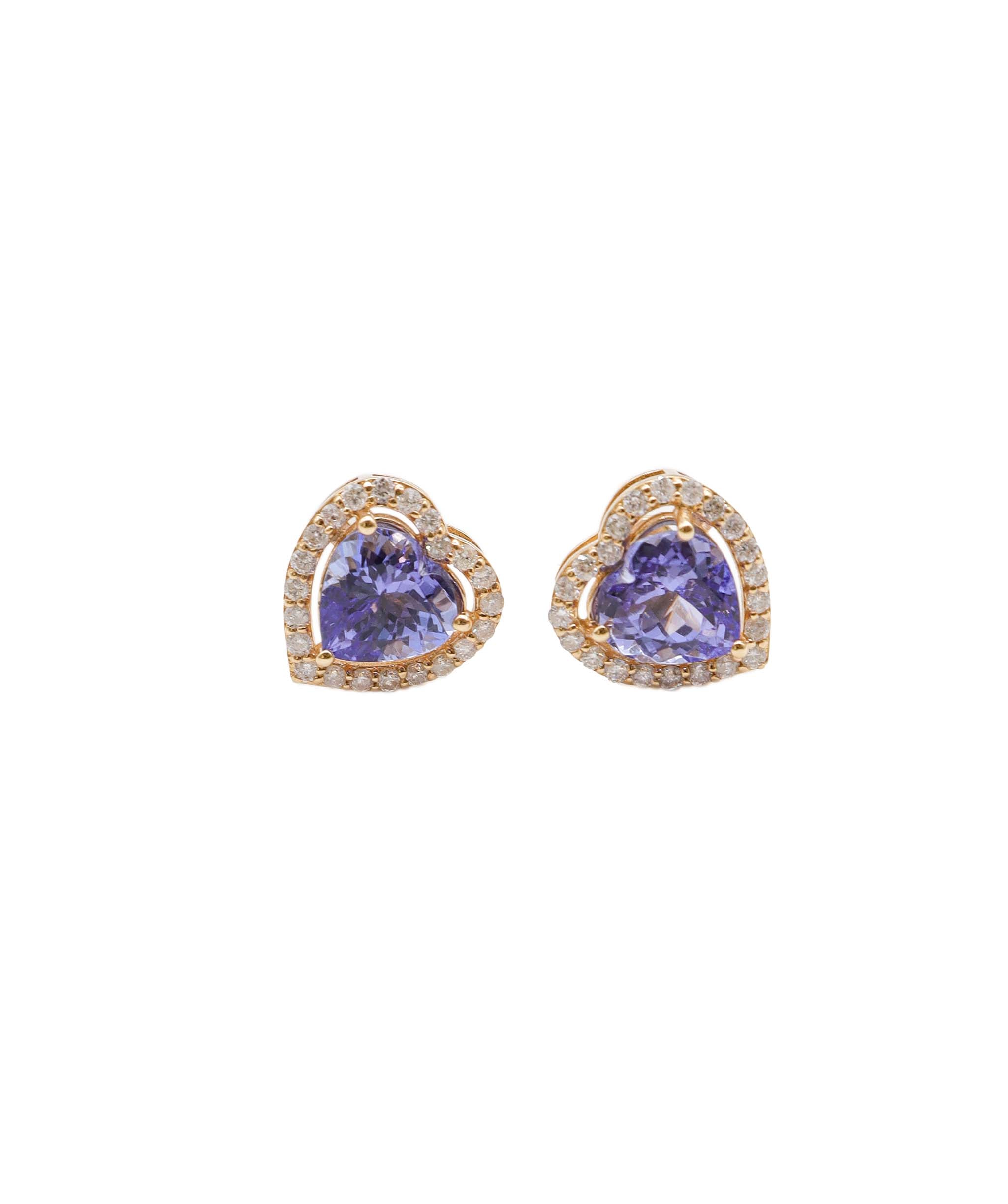 tanzanite halo heart earrings YG 2.4ct DXBS0904