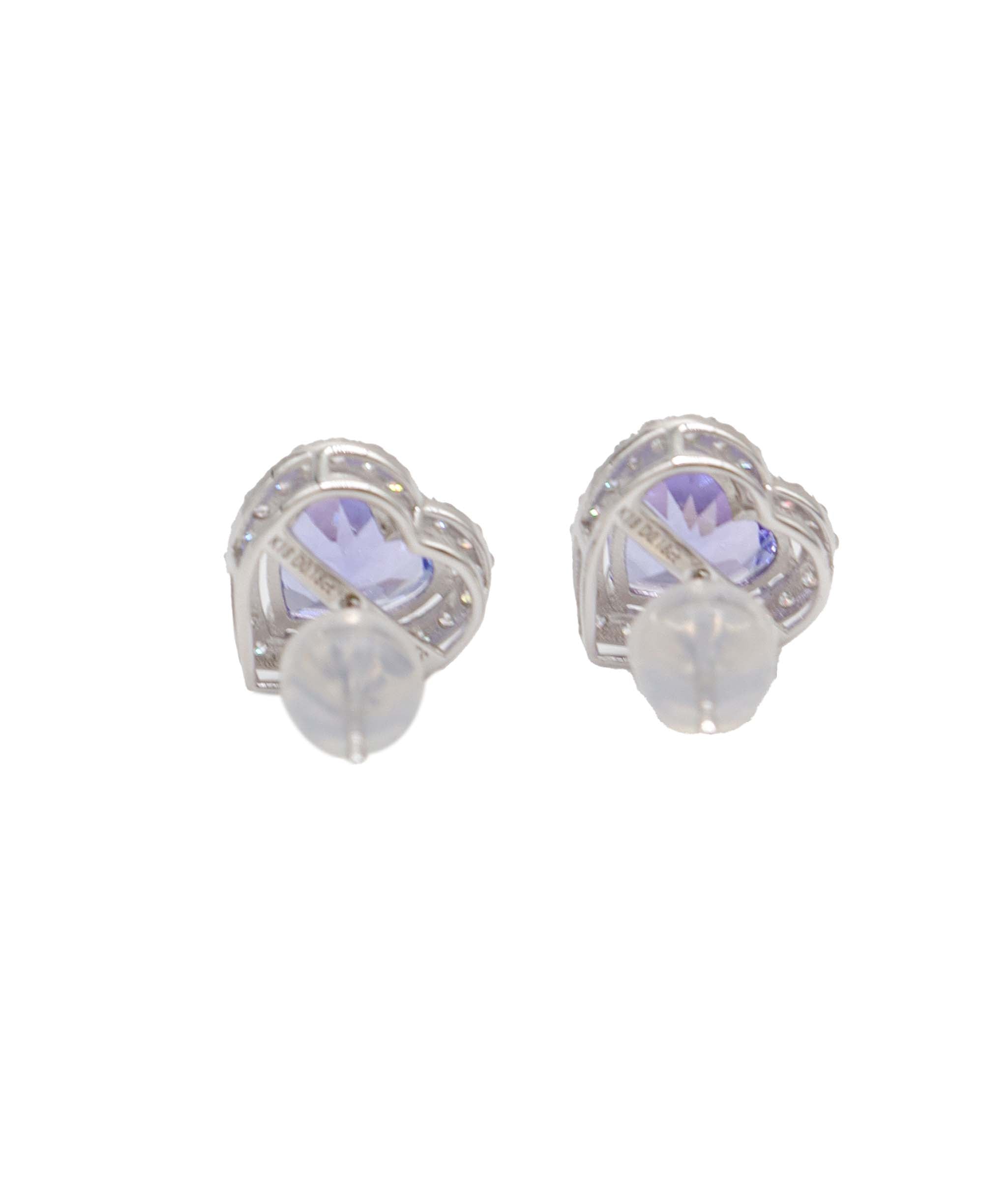 Taanzanite halo heart WG earrings 2.4ct DXBS0906