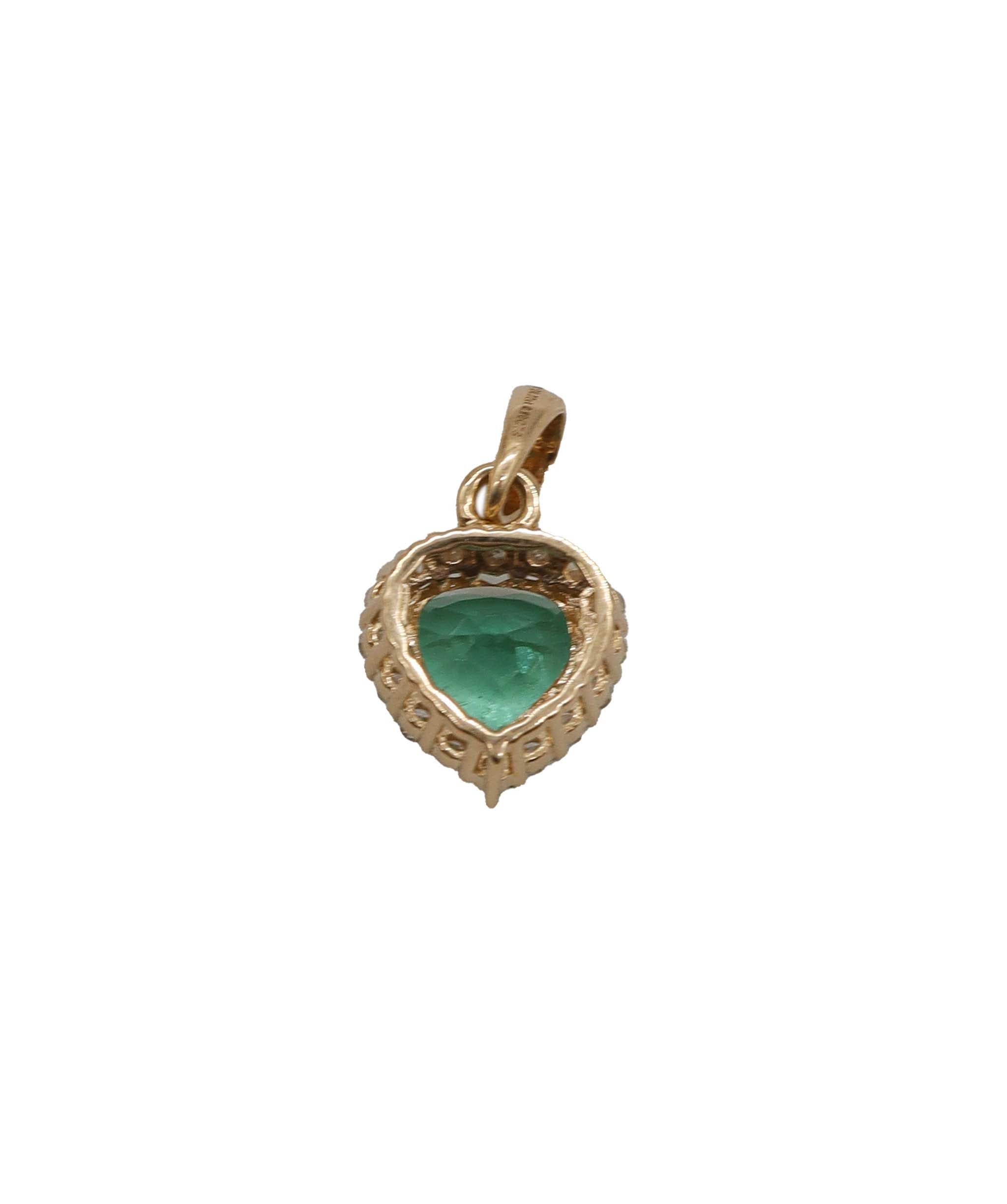 Columbia emerald halo heart pedant YG DXBS0915