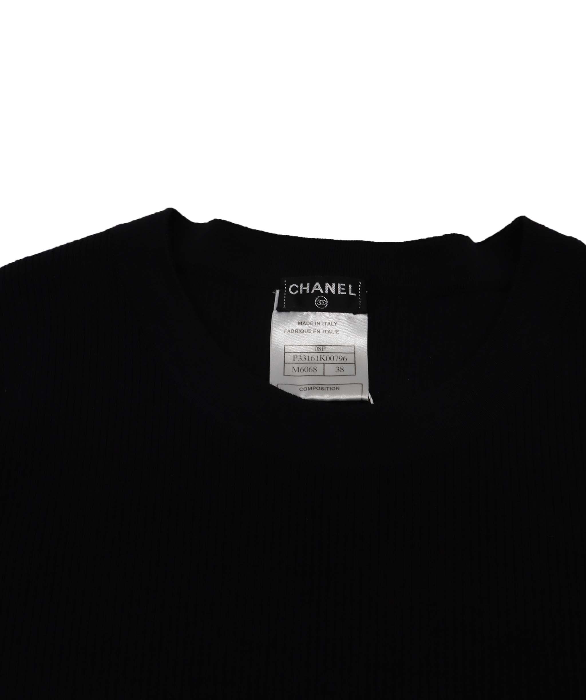 Chanel 08P Logo Knit Top Black - DXBK0092