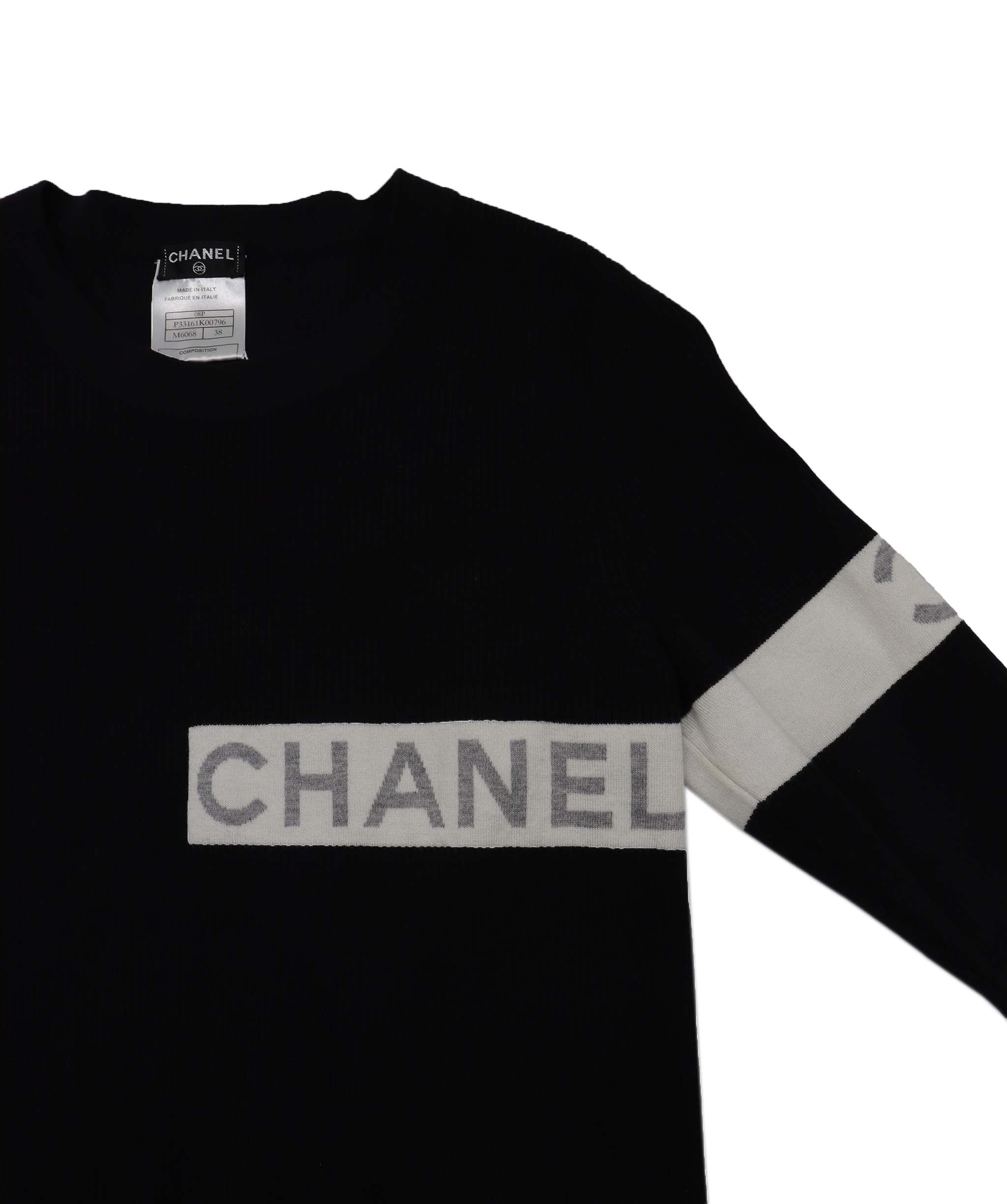 Chanel 08P Logo Knit Top Black - DXBK0092