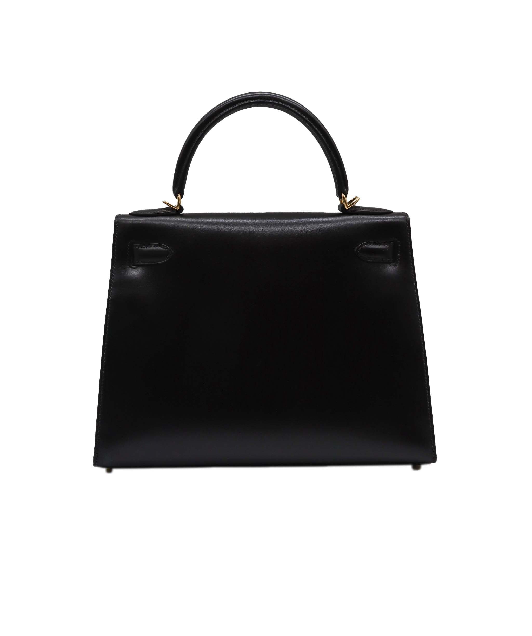 Hermes Kelly 28 Black Box Calf GHW  UKC1183