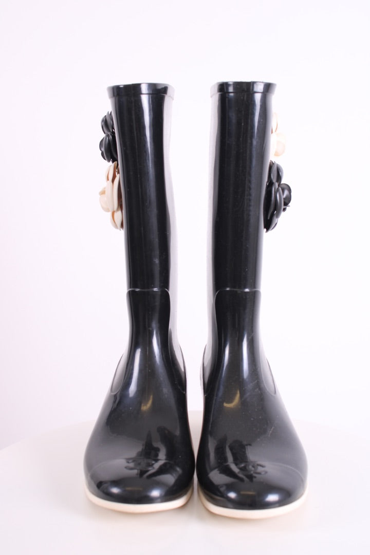 Chanel Wellingtons Black 42