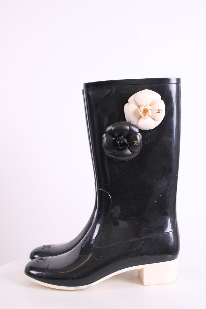Chanel Wellingtons Black 42
