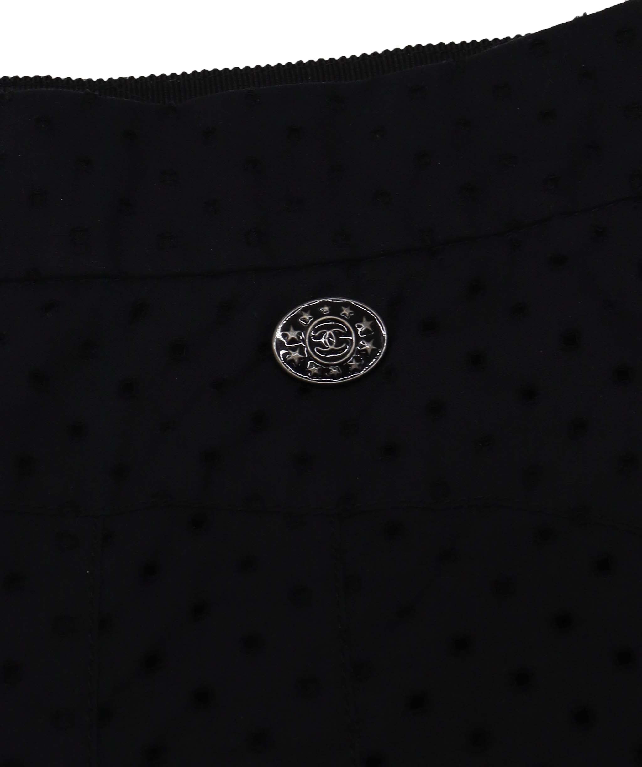 Chanel Perforated Black Pants 36 RJC3771