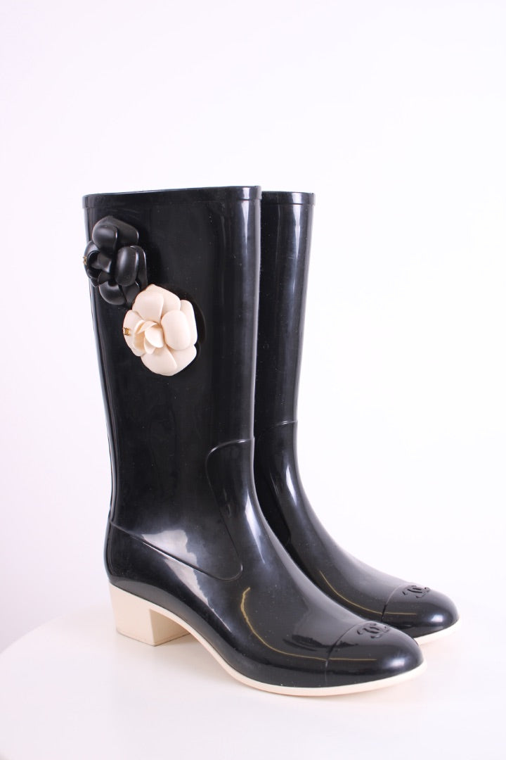 Chanel Wellingtons Black 42