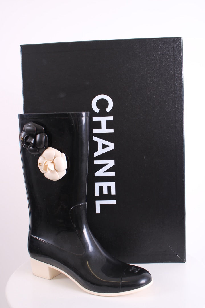 Chanel Wellingtons Black 42