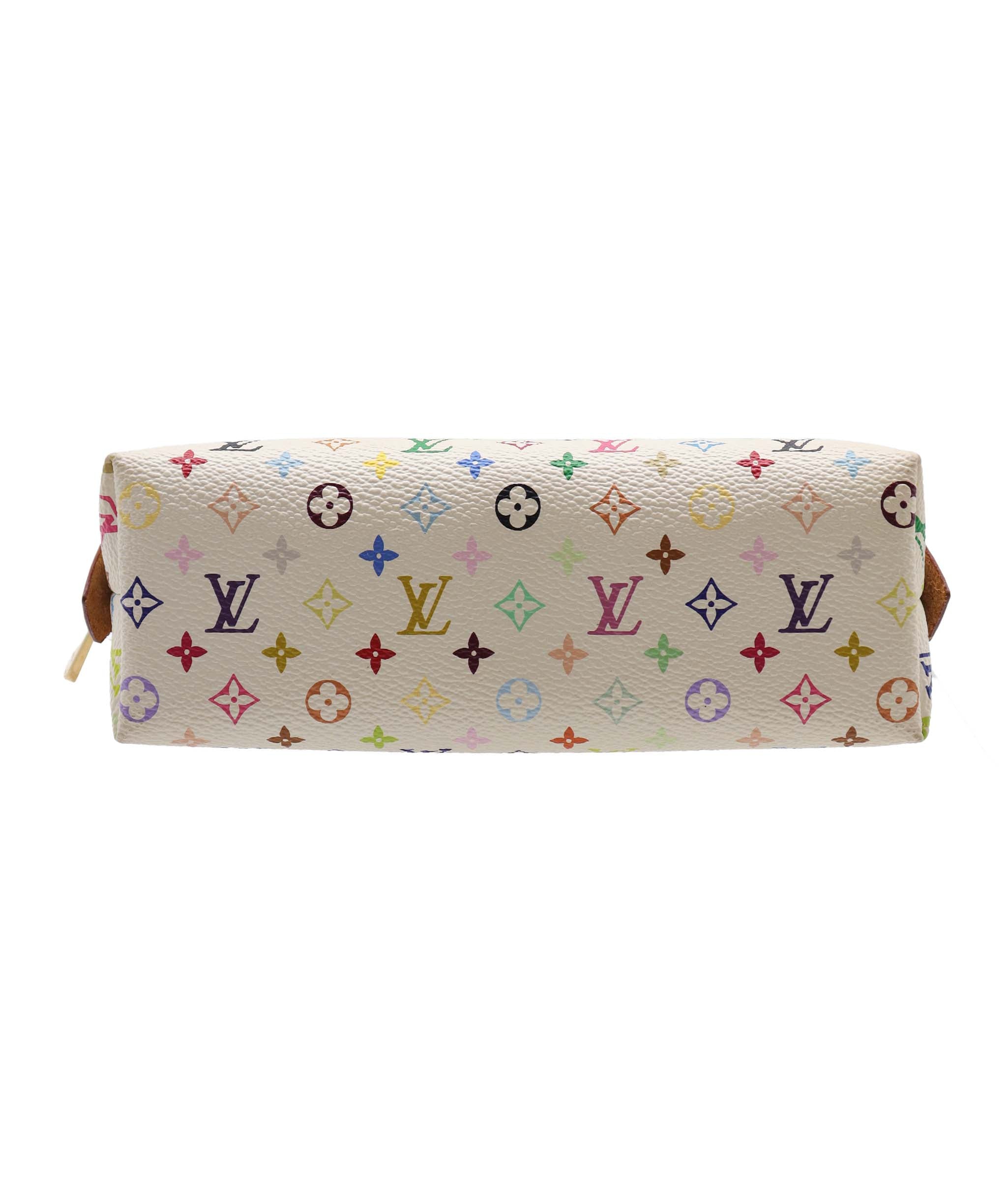 LOUIS VUITTON Monogram Multicolor Pochette Cosmetic White M47354 LV Auth 72114 DXBV0189