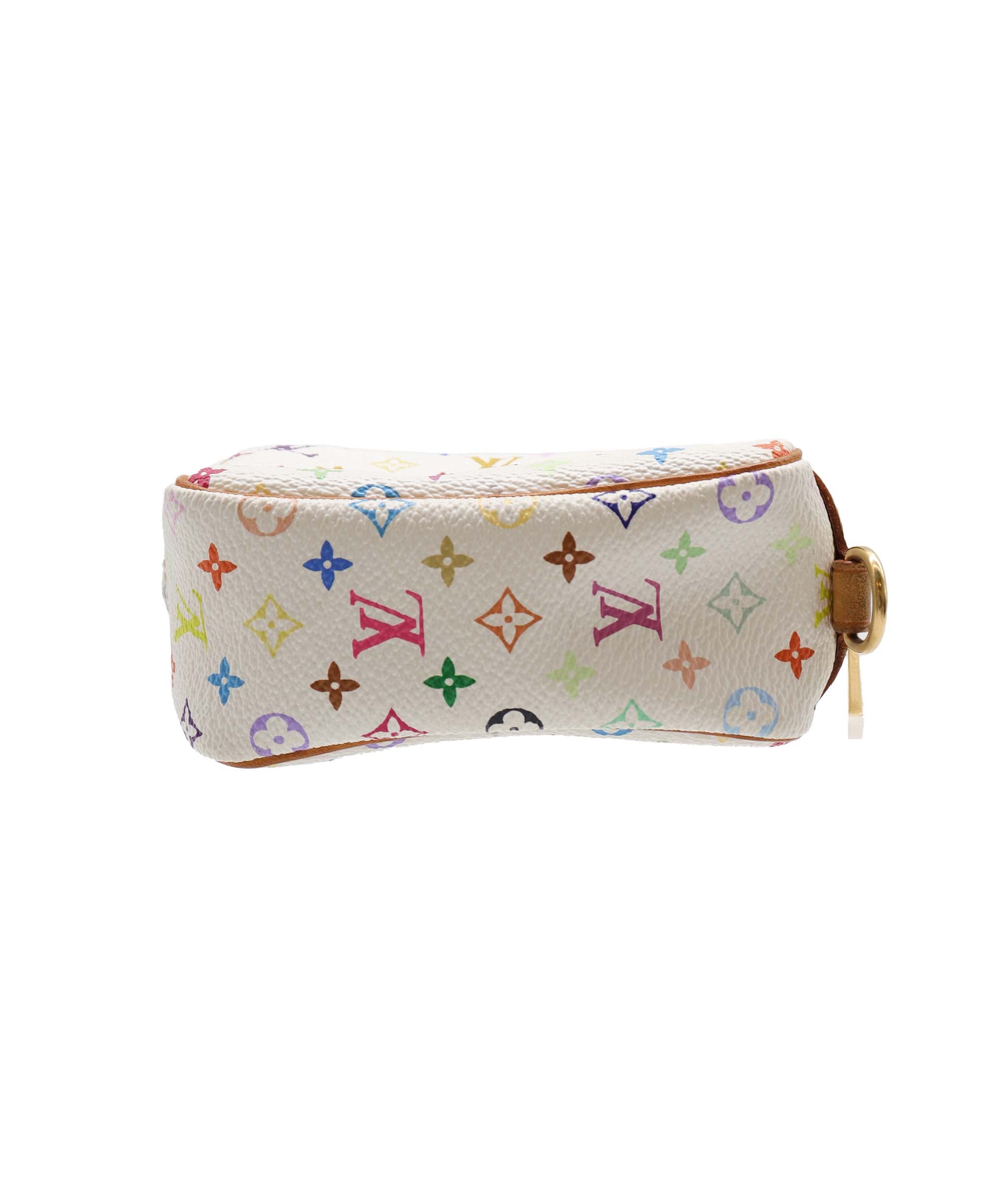 LOUIS VUITTON Monogram Multicolor Trousse Wapity Pouch White M58033 Auth 85379 DXBV0181