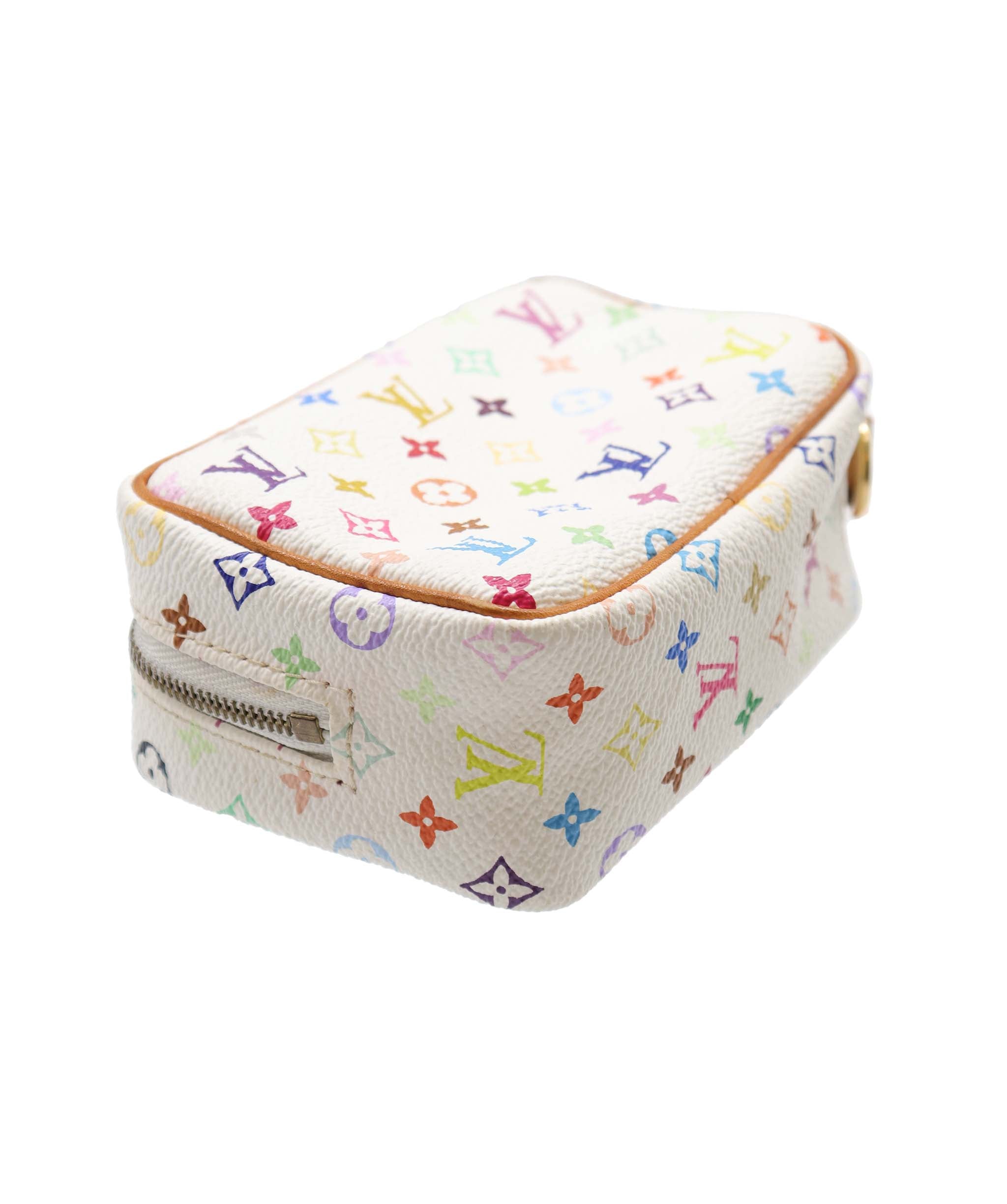 LOUIS VUITTON Monogram Multicolor Trousse Wapity Pouch White M58033 Auth 85379 DXBV0181