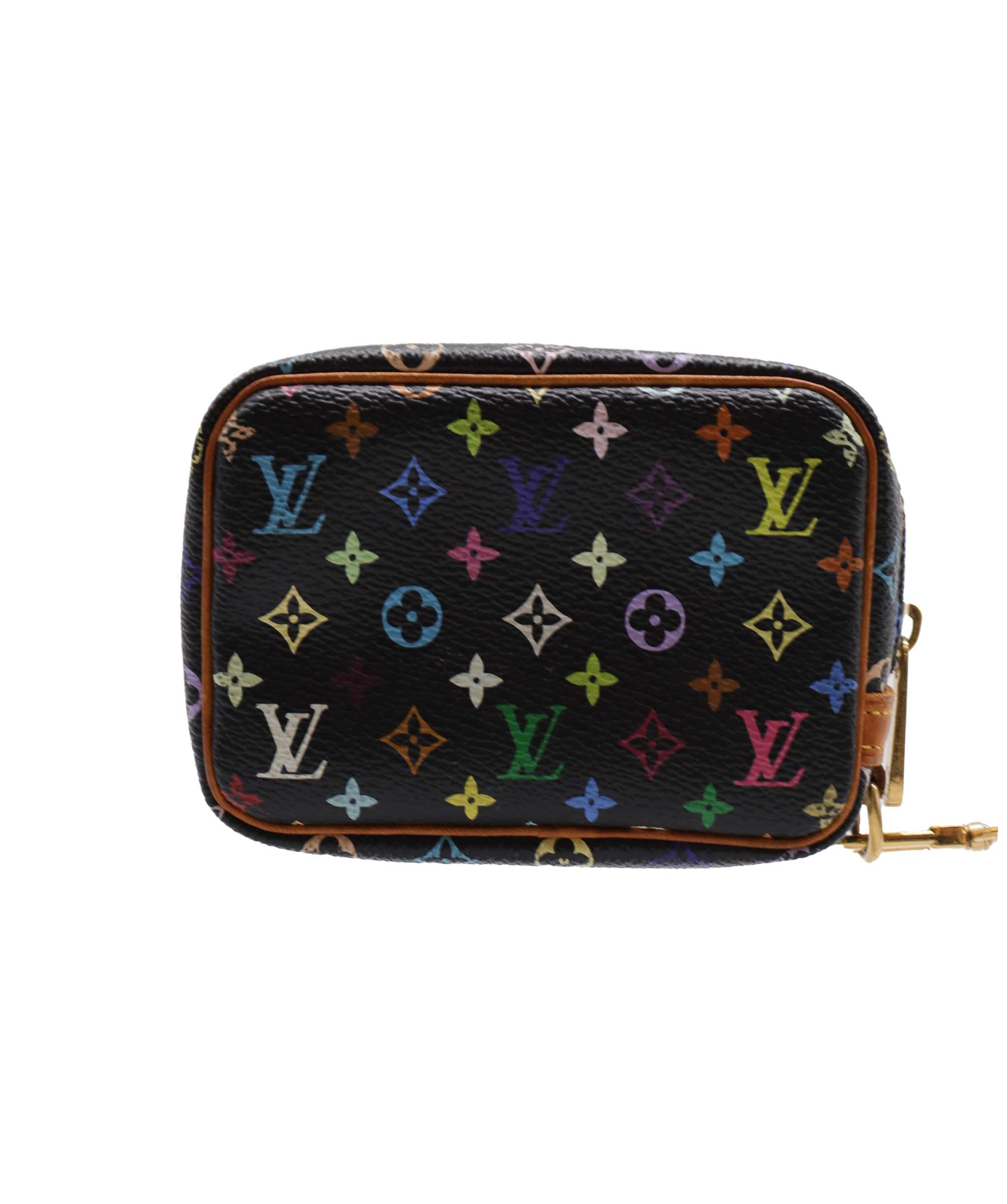 LOUIS VUITTON Monogram Multicolor Trousse Wapity Pouch Black M58034 Auth 75258 DXBV0182