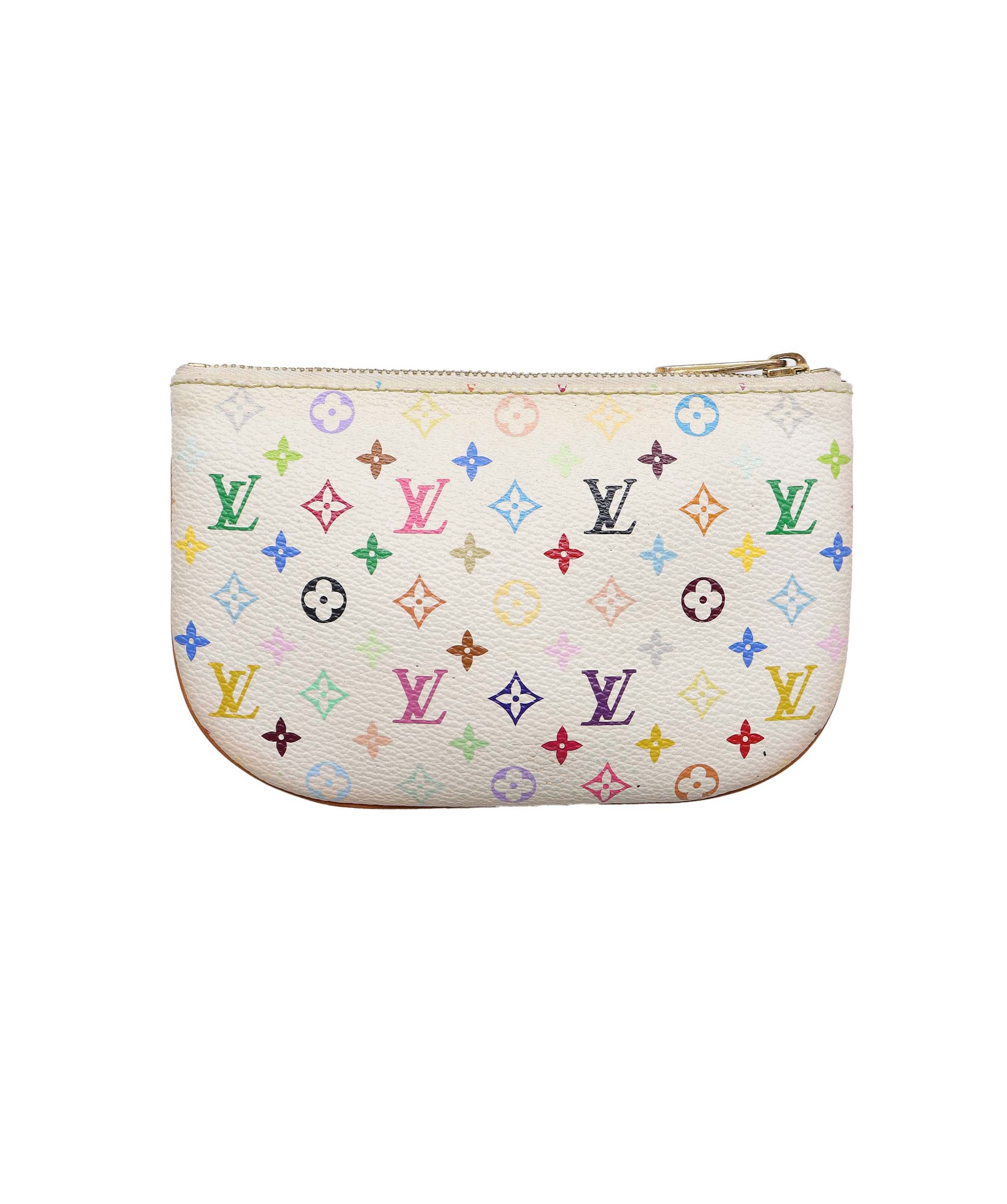 LOUIS VUITTON Monogram Multicolor Pochette MM Pouch White M60028 LV Auth 75045 DXBV0186