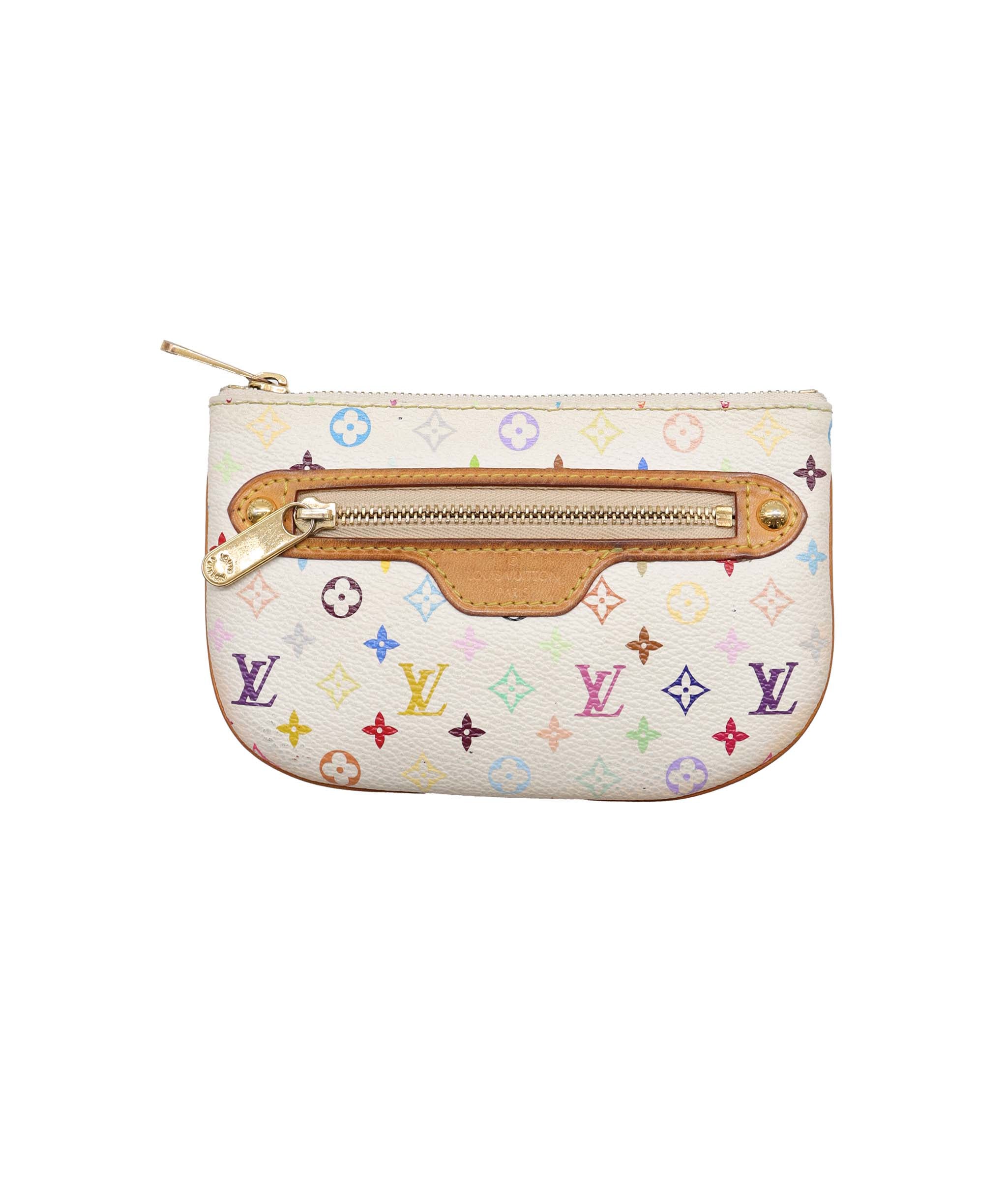 LOUIS VUITTON Monogram Multicolor Pochette MM Pouch White M60028 LV Auth 75045 DXBV0186