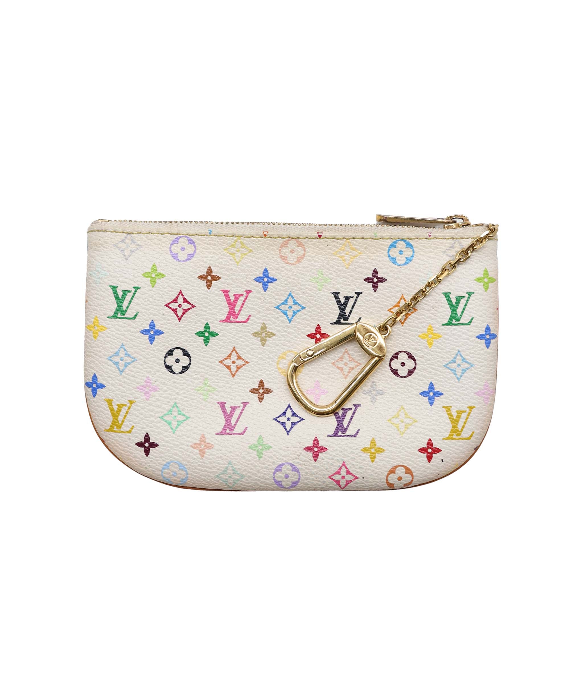 LOUIS VUITTON Monogram Multicolor Pochette MM Pouch White M60028 LV Auth 75045 DXBV0186