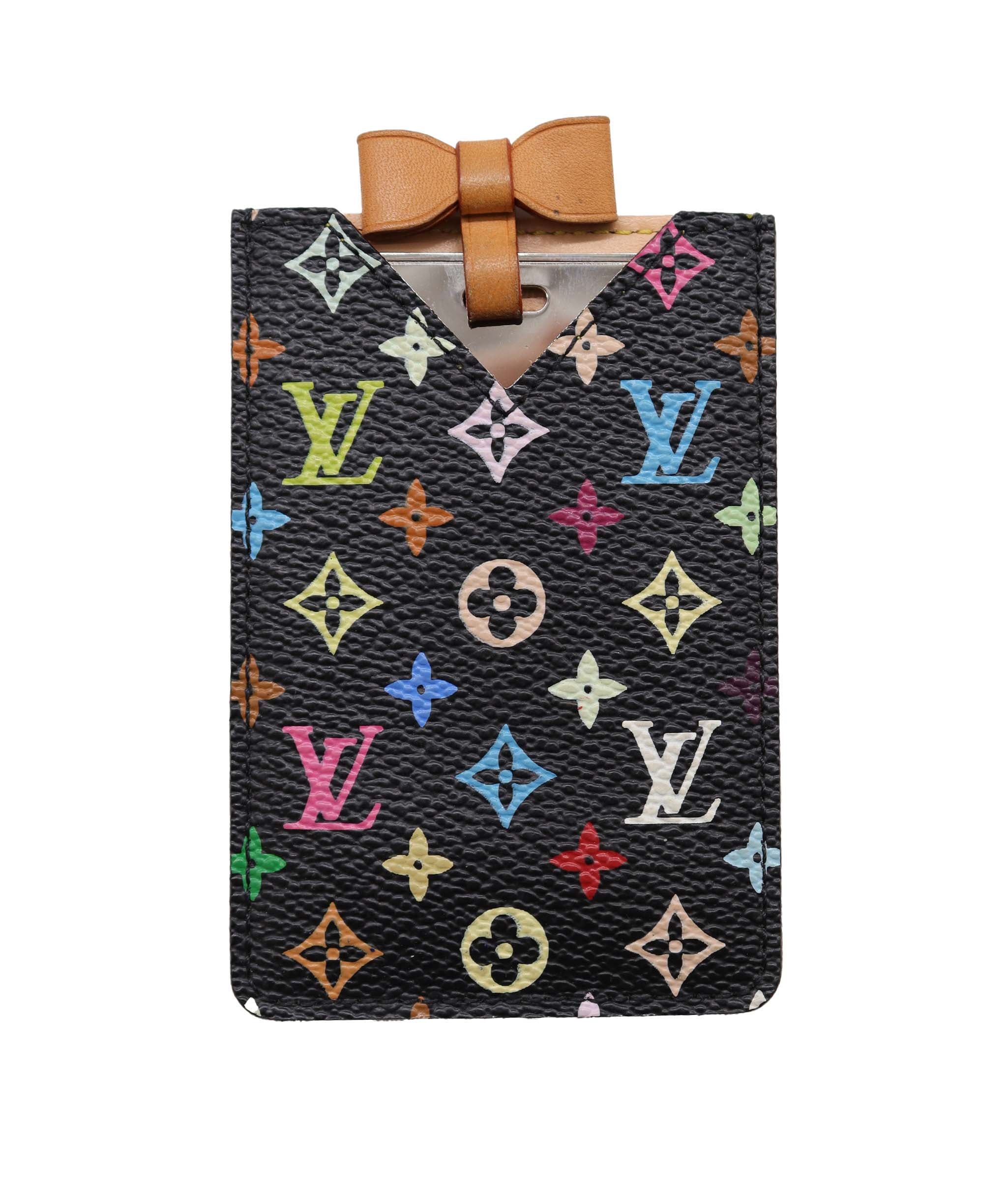 LOUIS VUITTON Monogram Multicolor Etui Mirror Black M92650 LV Auth 71234 DXBV0204