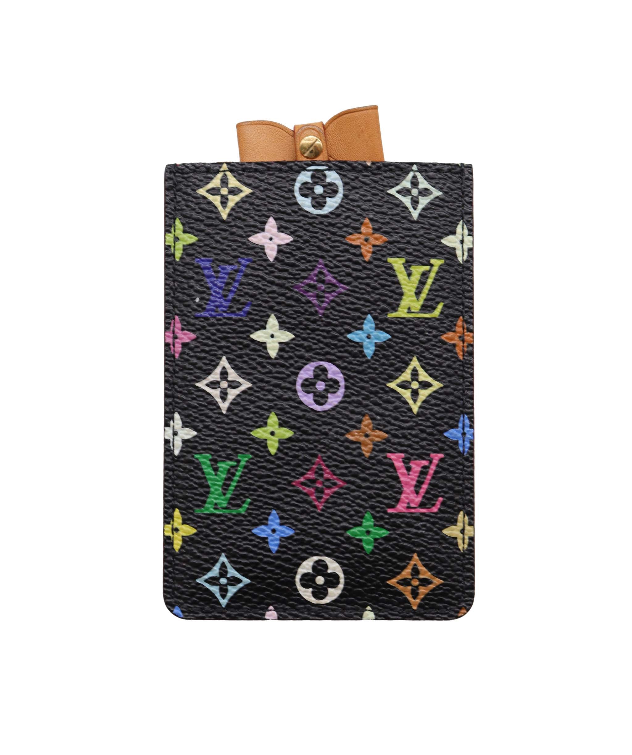 LOUIS VUITTON Monogram Multicolor Etui Mirror Black M92650 LV Auth 71234 DXBV0204