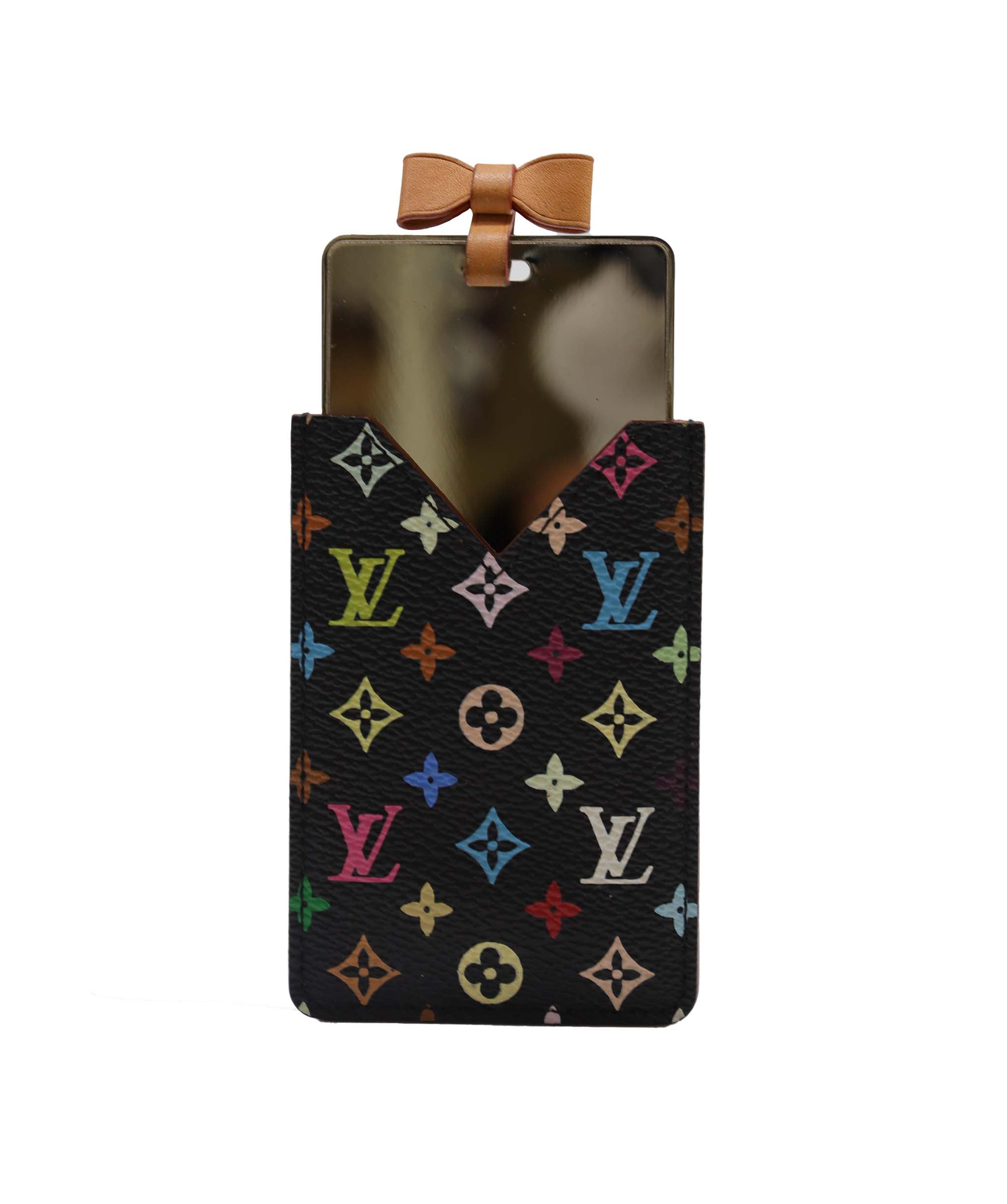 LOUIS VUITTON Monogram Multicolor Etui Mirror Black M92650 LV Auth 71234 DXBV0204