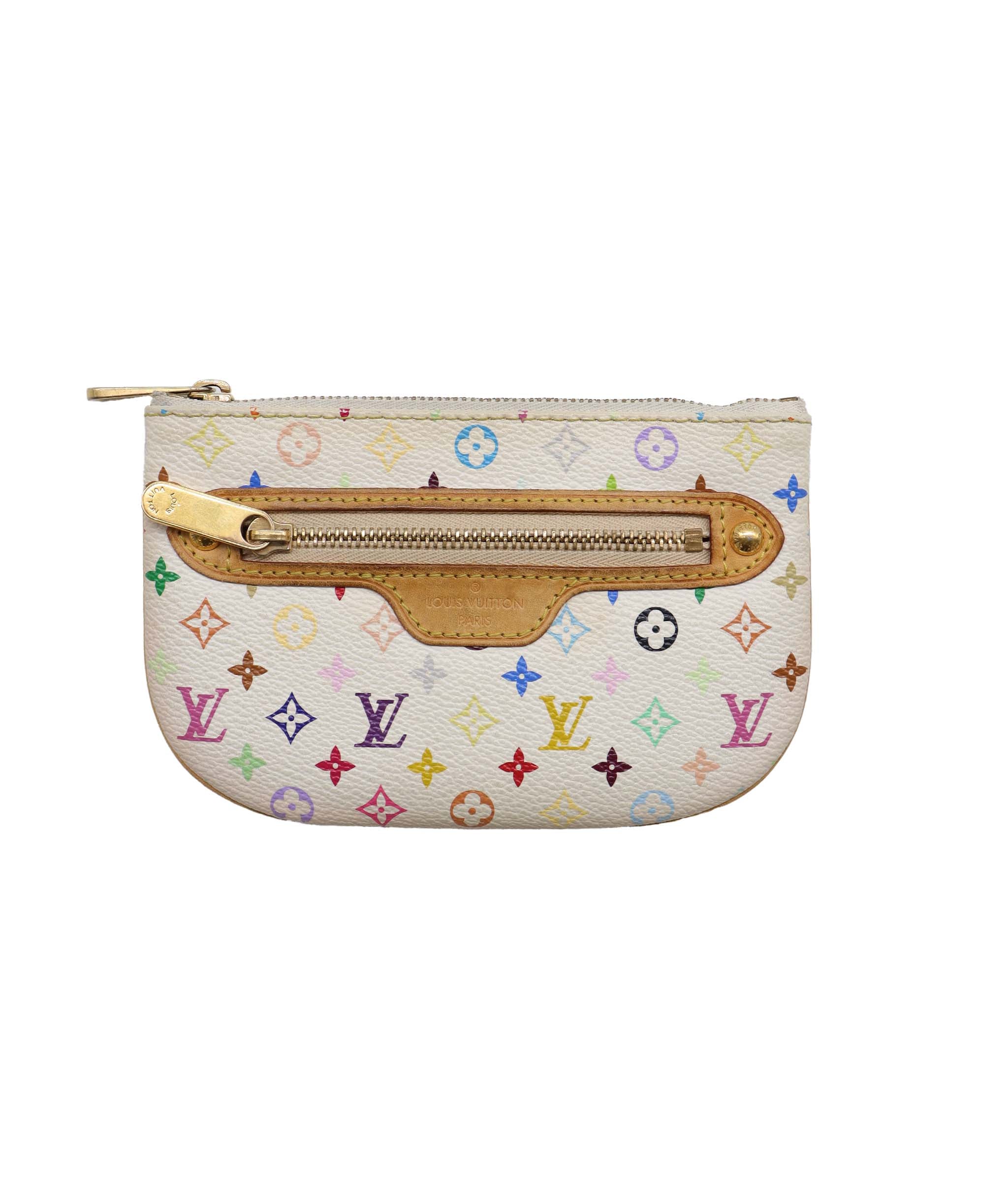 LOUIS VUITTON Monogram Multicolor Pochette MM Pouch White M60028 LV Auth 90087 DXBV0183