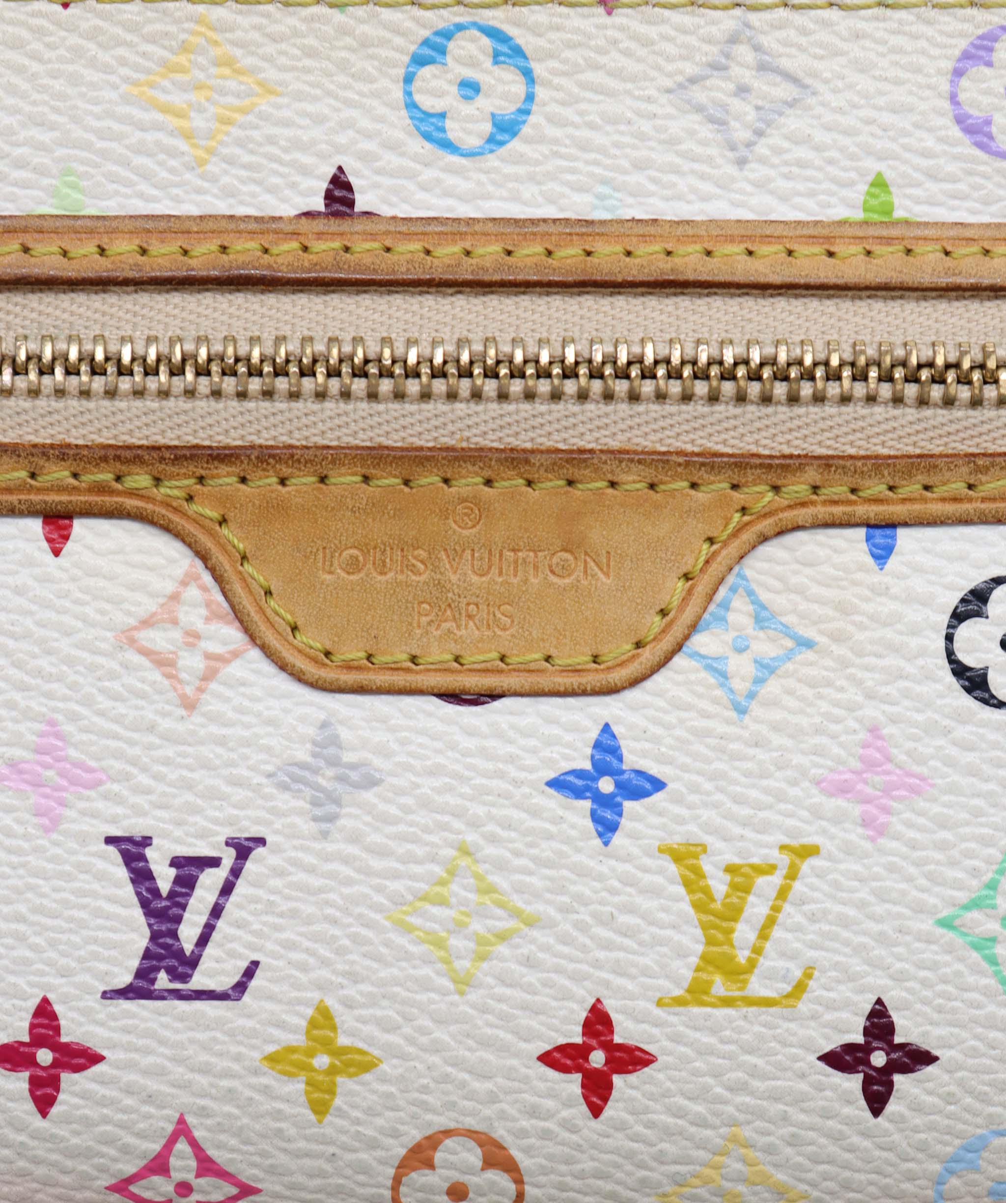 LOUIS VUITTON Monogram Multicolor Pochette MM Pouch White M60028 LV Auth 90087 DXBV0183