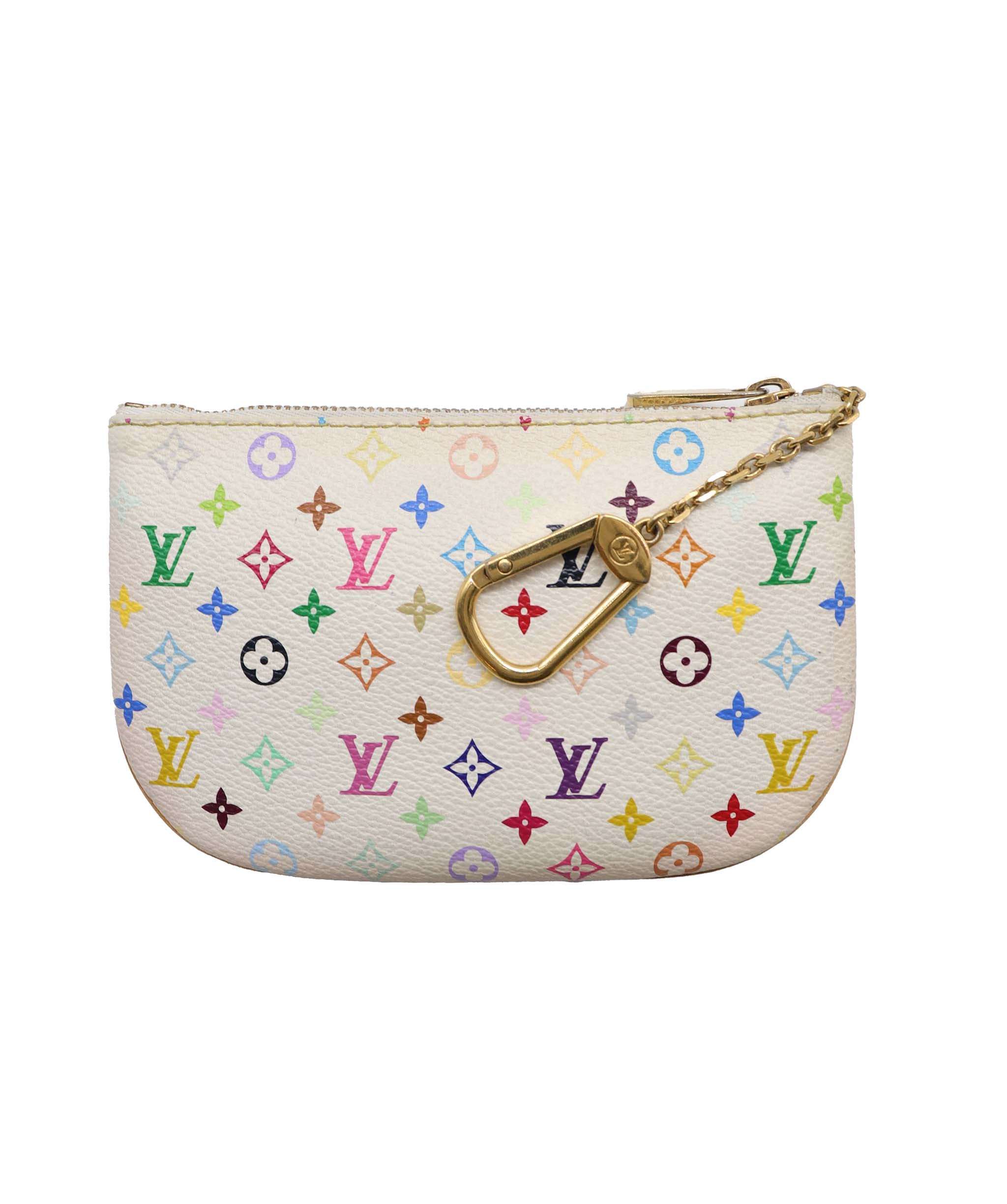 LOUIS VUITTON Monogram Multicolor Pochette MM Pouch White M60028 LV Auth 90087 DXBV0183