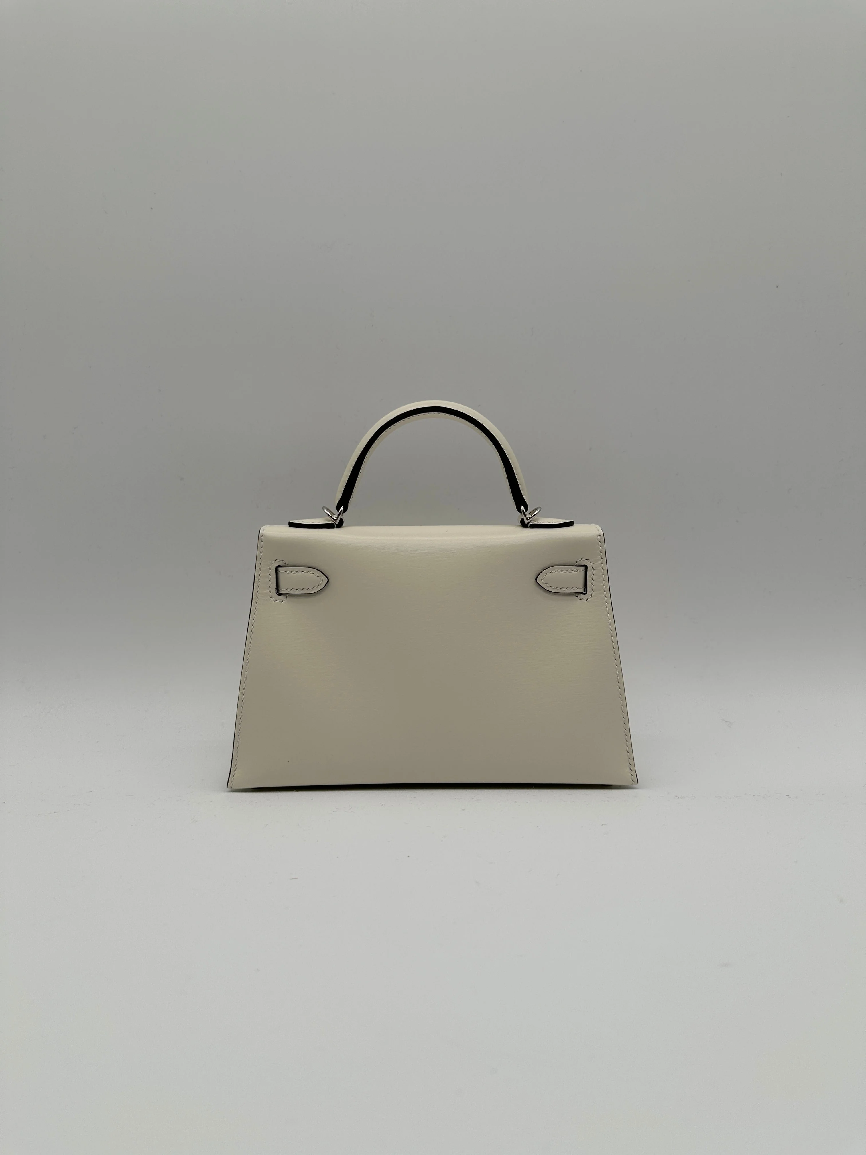 Hermès Mini Kelly Cloute Cream Palladium Hardware G