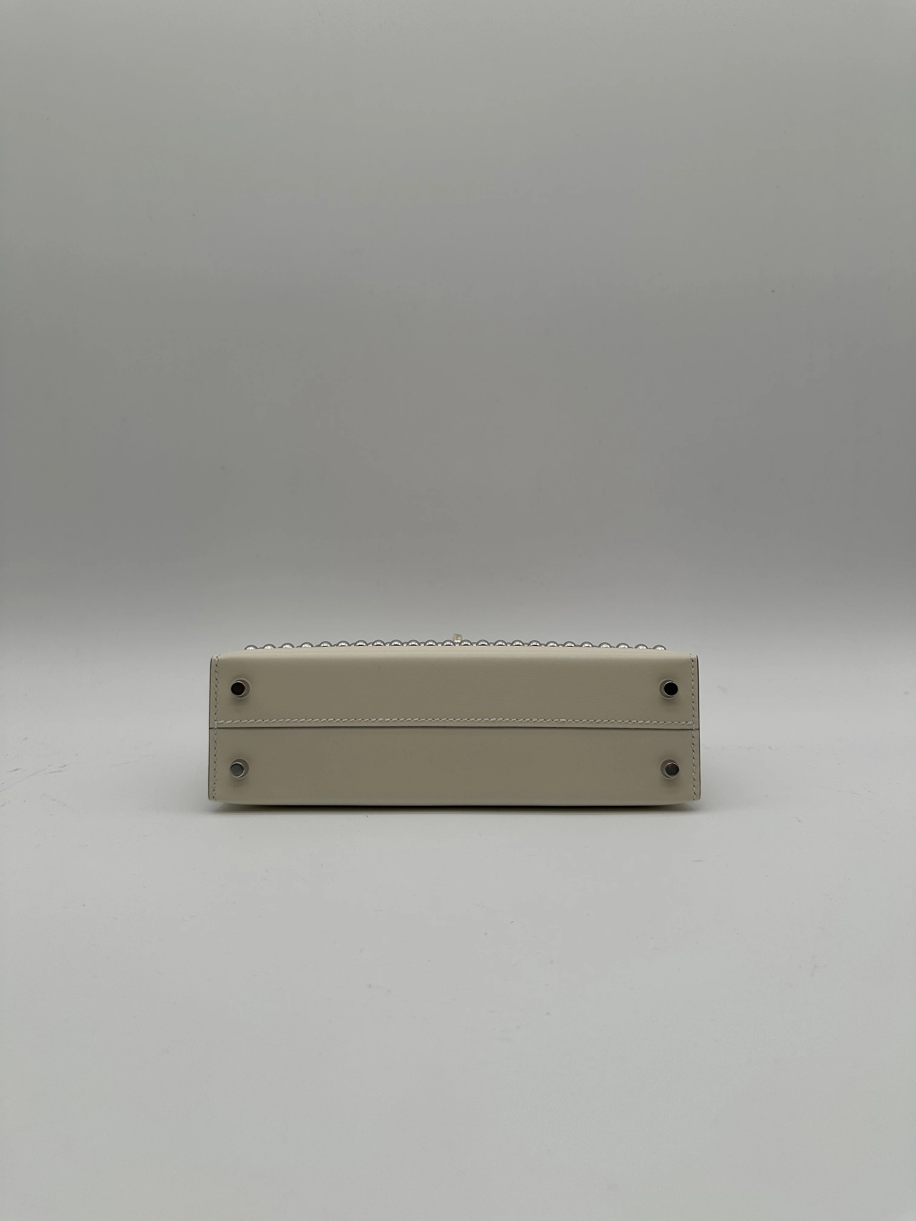 Hermès Mini Kelly Cloute Cream Palladium Hardware G