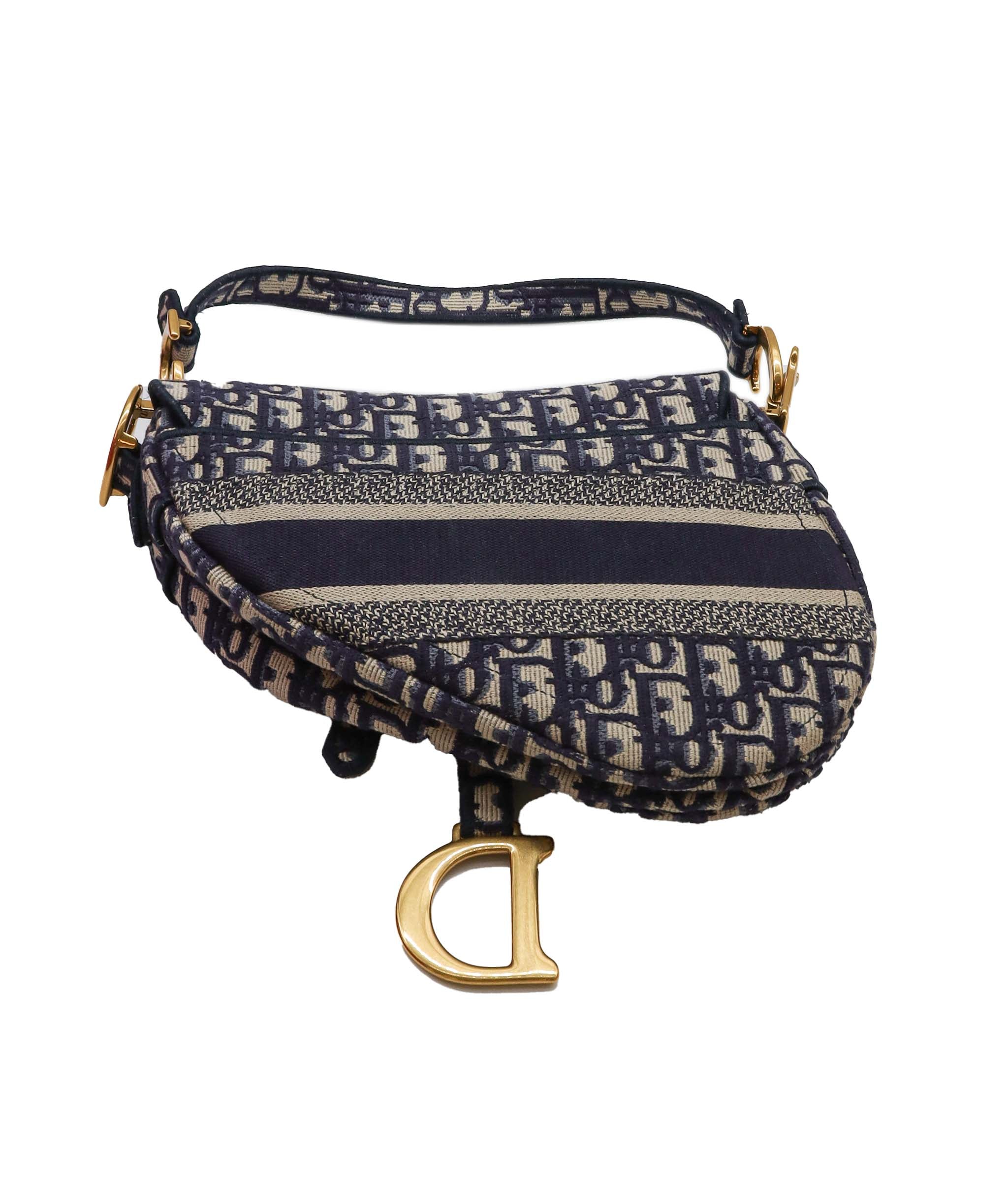 Christian Dior Saddle Bag Blue Oblique SYL1124